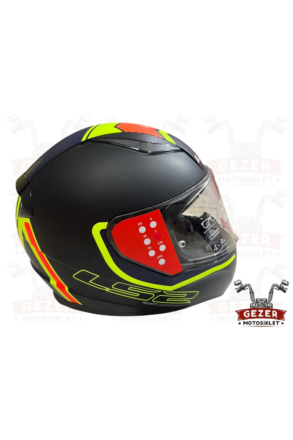 LS 2 RAPID2 EXTRA TAM KAPALI KASK MAT SİYAH-NEON SARI-KIRMIZI-NAVY MAVİ - LS2 Görsel 2
