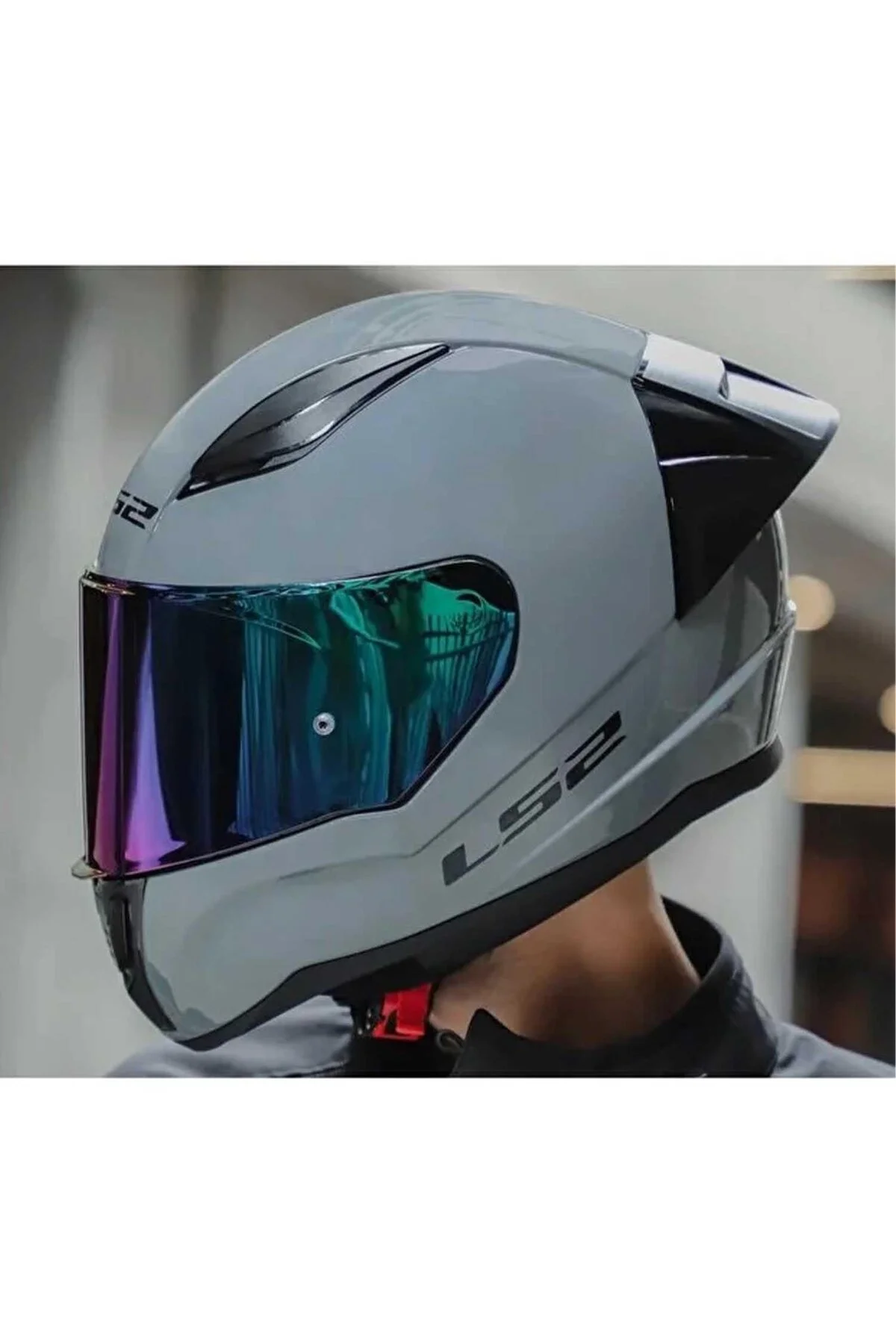 Rapid 2 Race Full Face Motosiklet Kaskı Yarış Spoiler + Siyah Vizörlü - LS2 Görsel 7