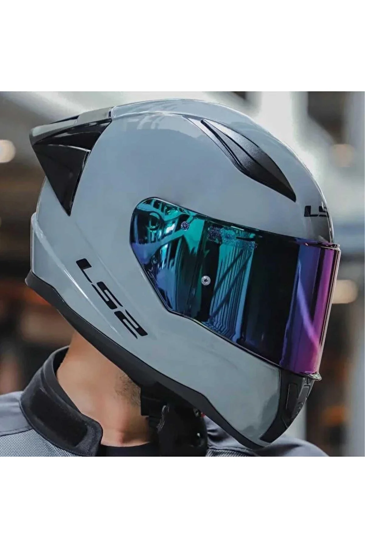Rapid 2 Race Full Face Motosiklet Kaskı Yarış Spoiler + Siyah Vizörlü - LS2 Görsel 3