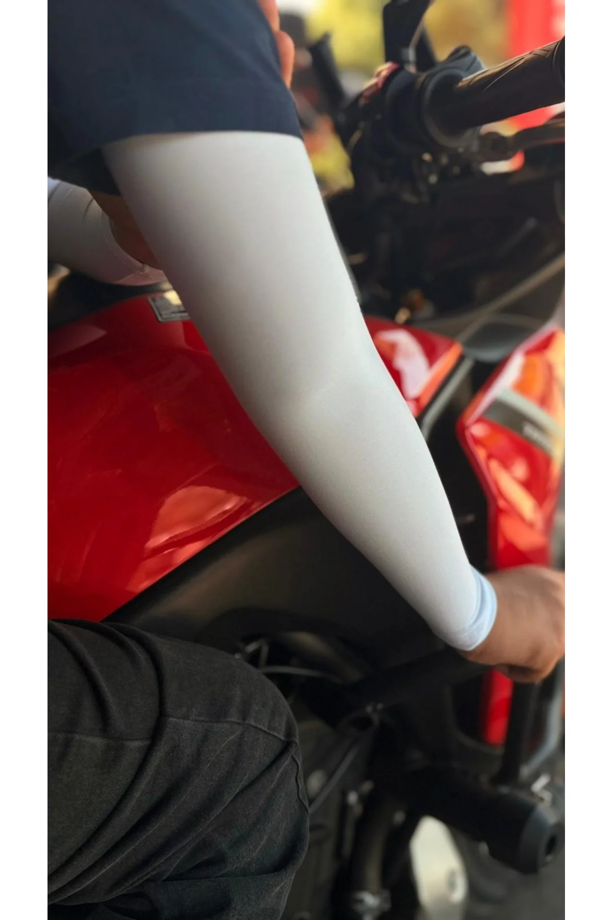 Motosiklet Bisiklet Kolluk Koruyucu - Beyaz - WUTUTUMOTORS Görsel 4