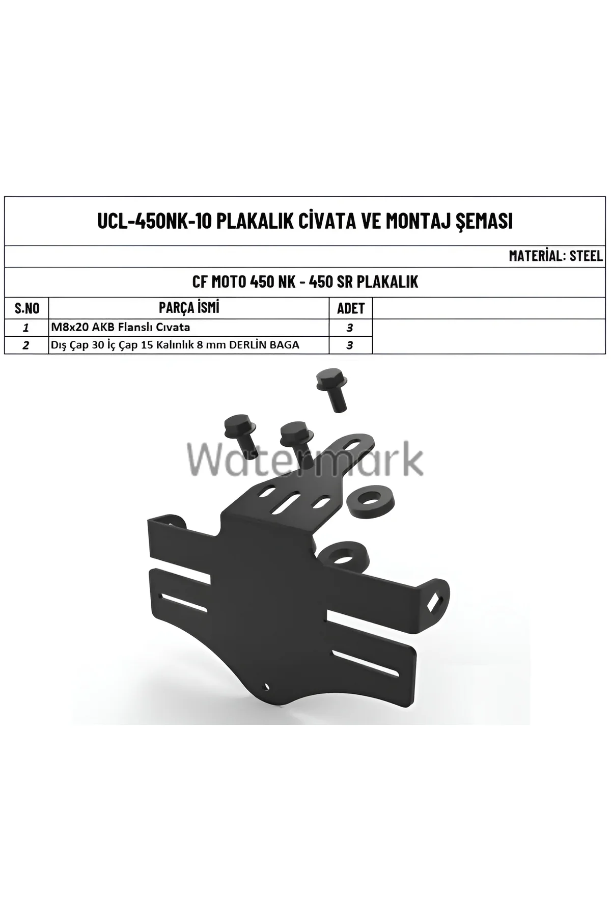 Cfmoto 450 Nk/450 Sr Uyumlu Plakalık - MOTO ÜÇEL Görsel 2