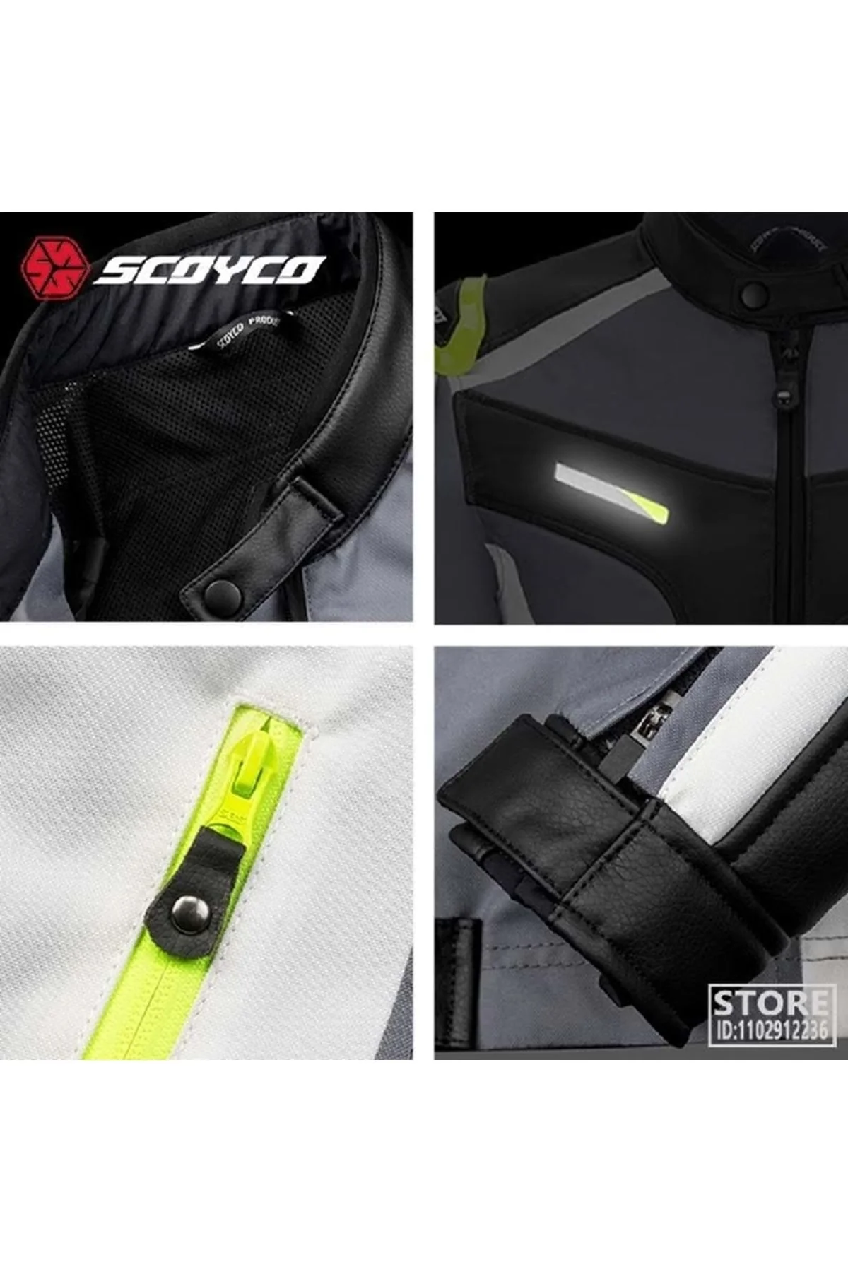 JK 152 4 Mevsim Motosiklet Montu - Neon Sarı - Scoyco Görsel 4