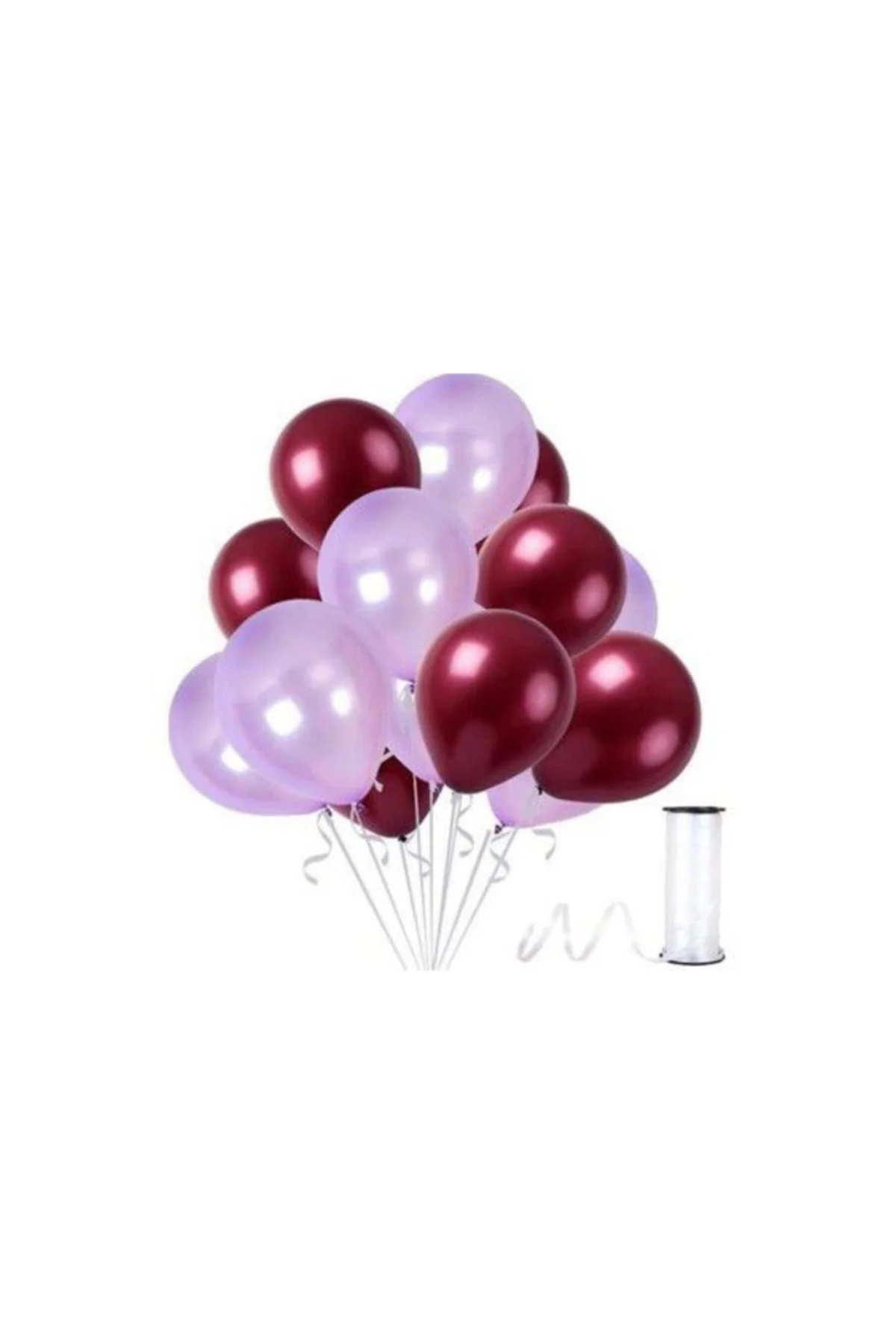 50 Adet Metalik Sedefli Lila ,bordo Balon-nişan-parti Balonu