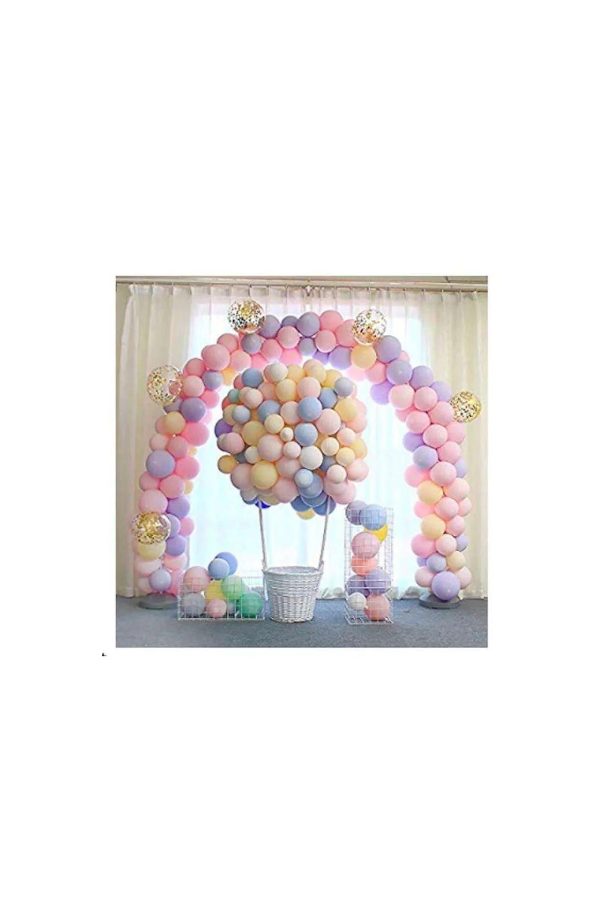 50 Adet Makaron Balon Karışık Renk Soft Pastel Renk - PAZARIZ Görsel 3