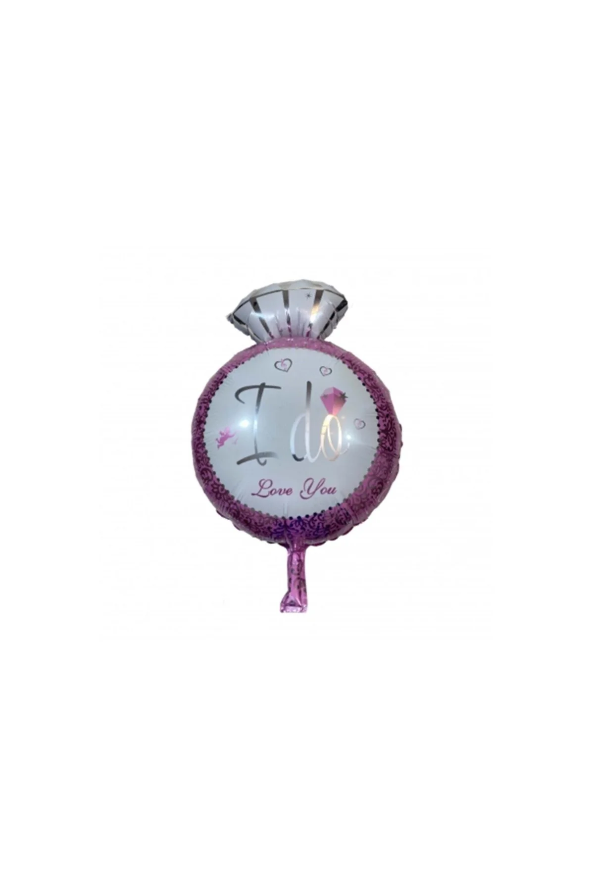 Tek Taş Yüzük Figürlü Folyo Balon 18 Inç Pembe