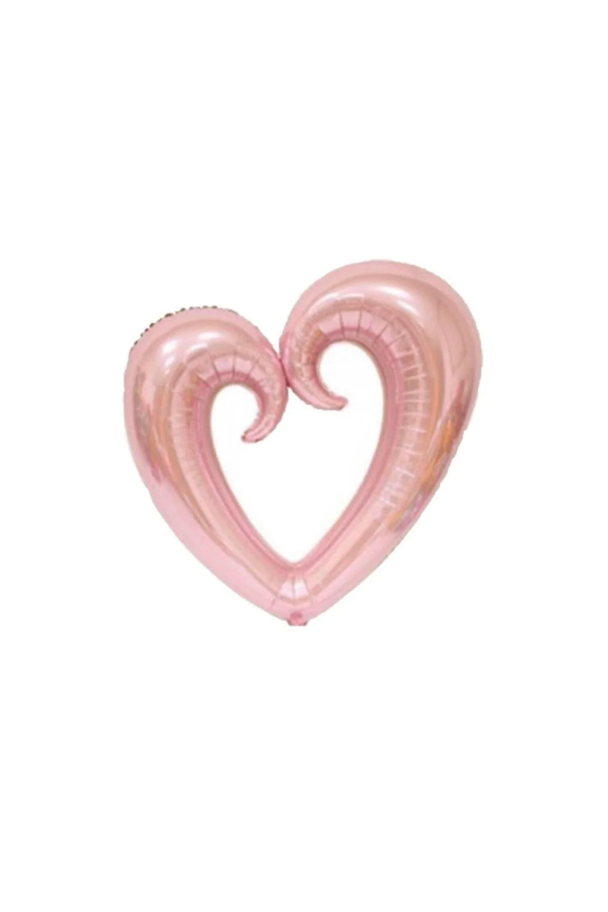 Kıvrımlı Rose Gold Kalp Folyo Balon 100cm