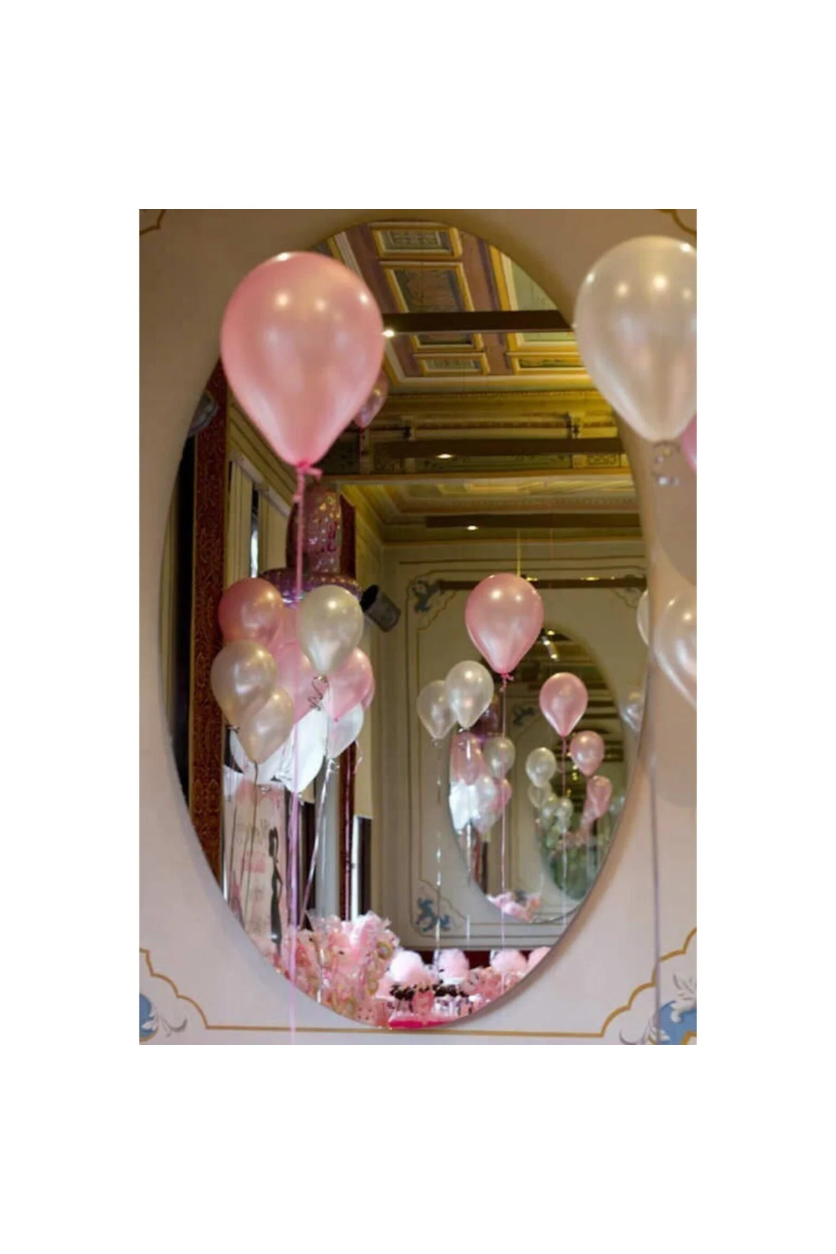 Metalik Sedefli (pembe -gümüş Karışık) Uçan Balon 50 Adet - PAZARIZ Görsel 2