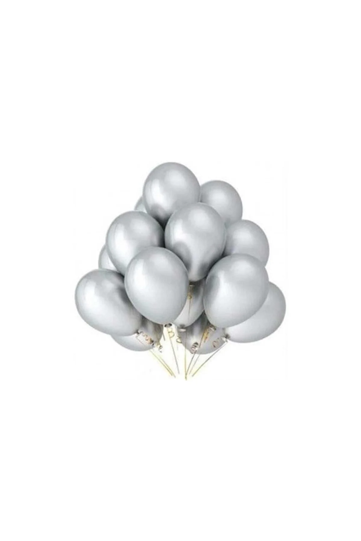 Metalik Silver (GÜMÜŞ) Balon 10 Adet - PAZARIZ Görsel 3