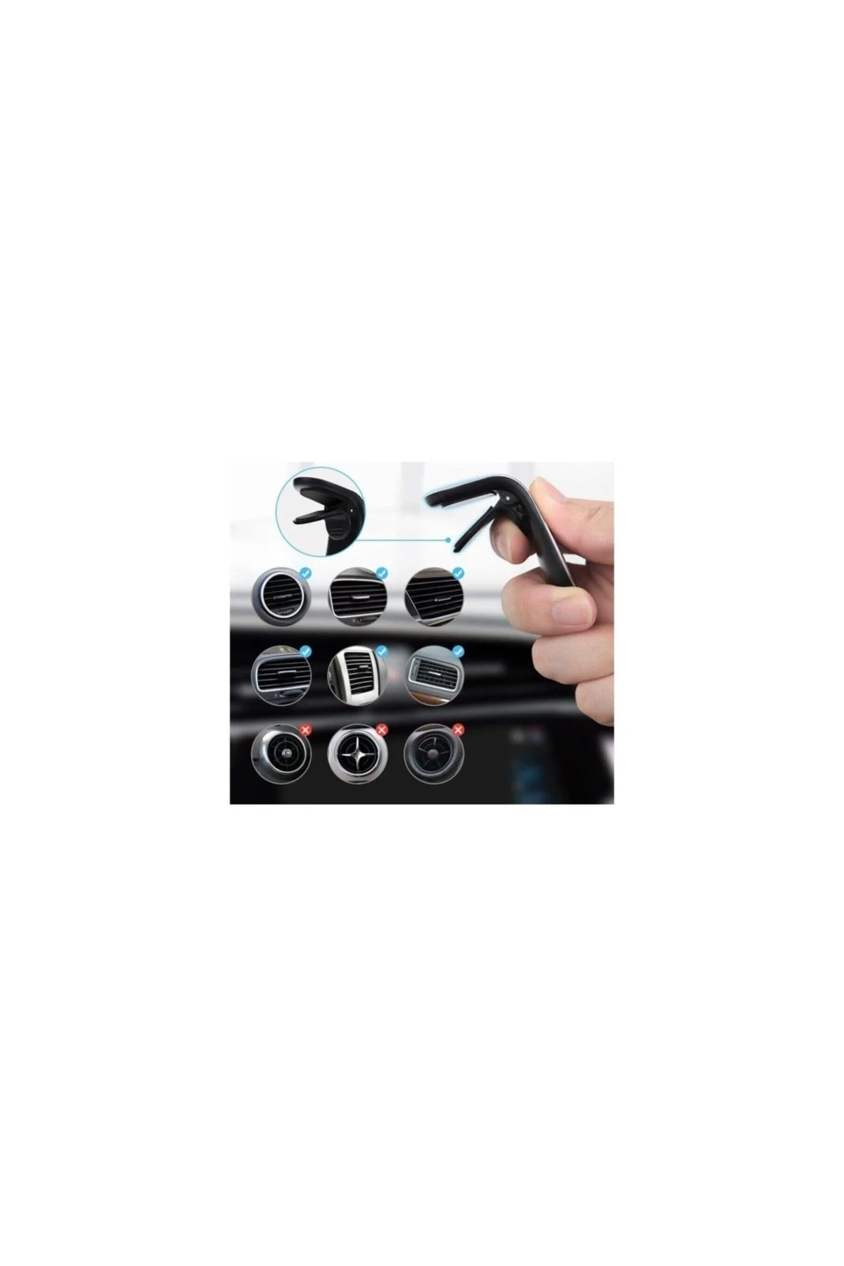 Araba İçi Mıknatıslı Telefon Tutucu Silver Htc One E8 Uyumlu - PAZARIZ Görsel 4
