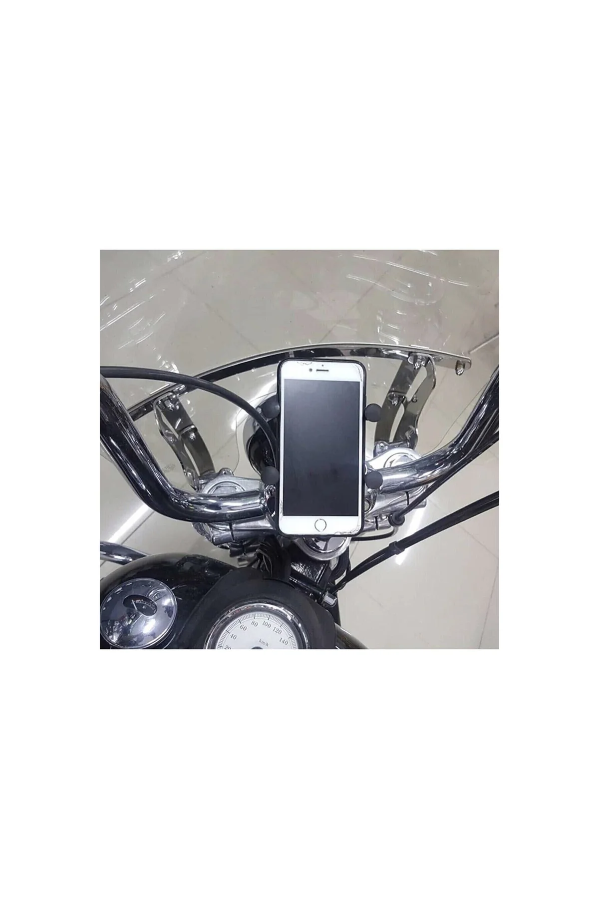 Motosiklet Ayna Bağlantılı Usb Şarj Çıkışlı Telefon Tutucu - PAZARIZ Görsel 2