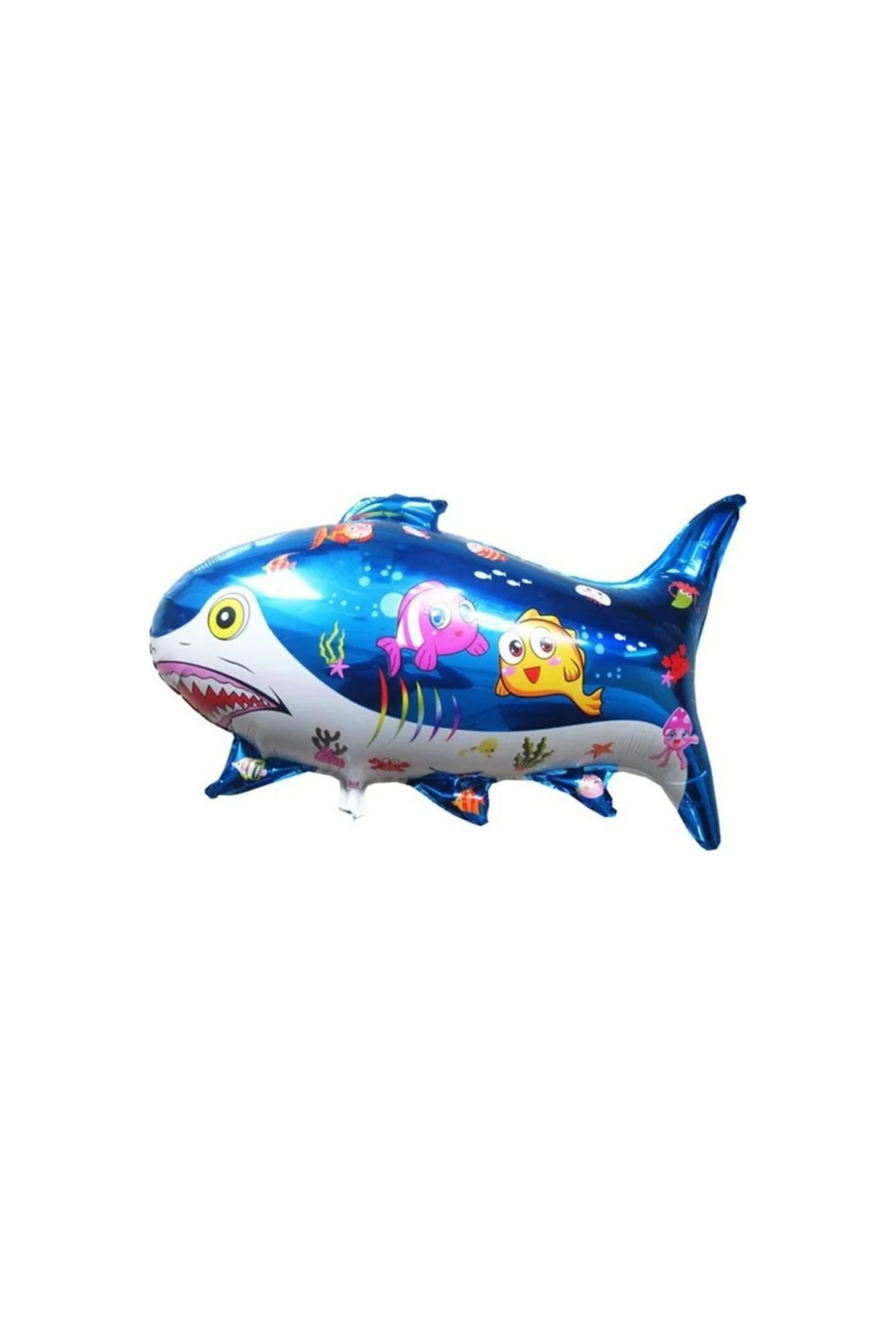 1 Adet Mavi Köpek Balığı Folyo Şekilli Uçan Balon 70cm X 50cm