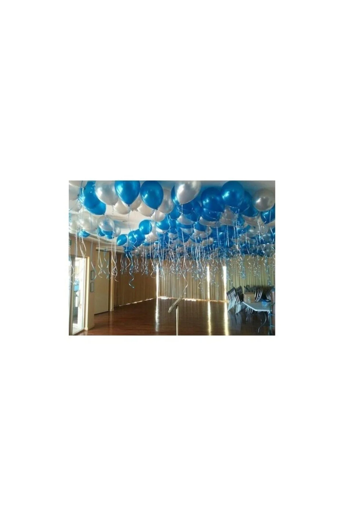 25 Adet Metalik Lacivert Koyu Mavi + Gümüş Gri Karışık Balon