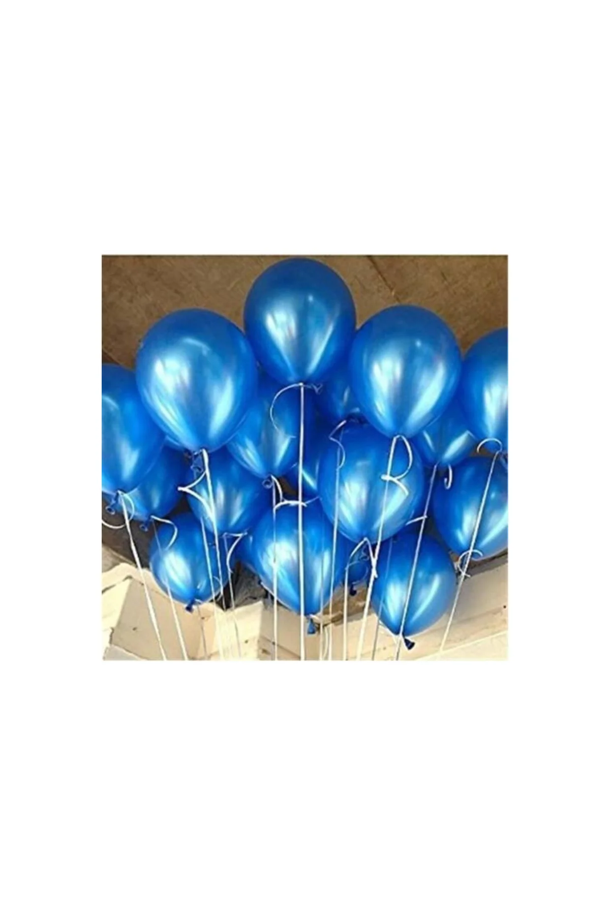 Metalik Sedefli Kaliteli Uçan Balon Lacivert 25 Adet
