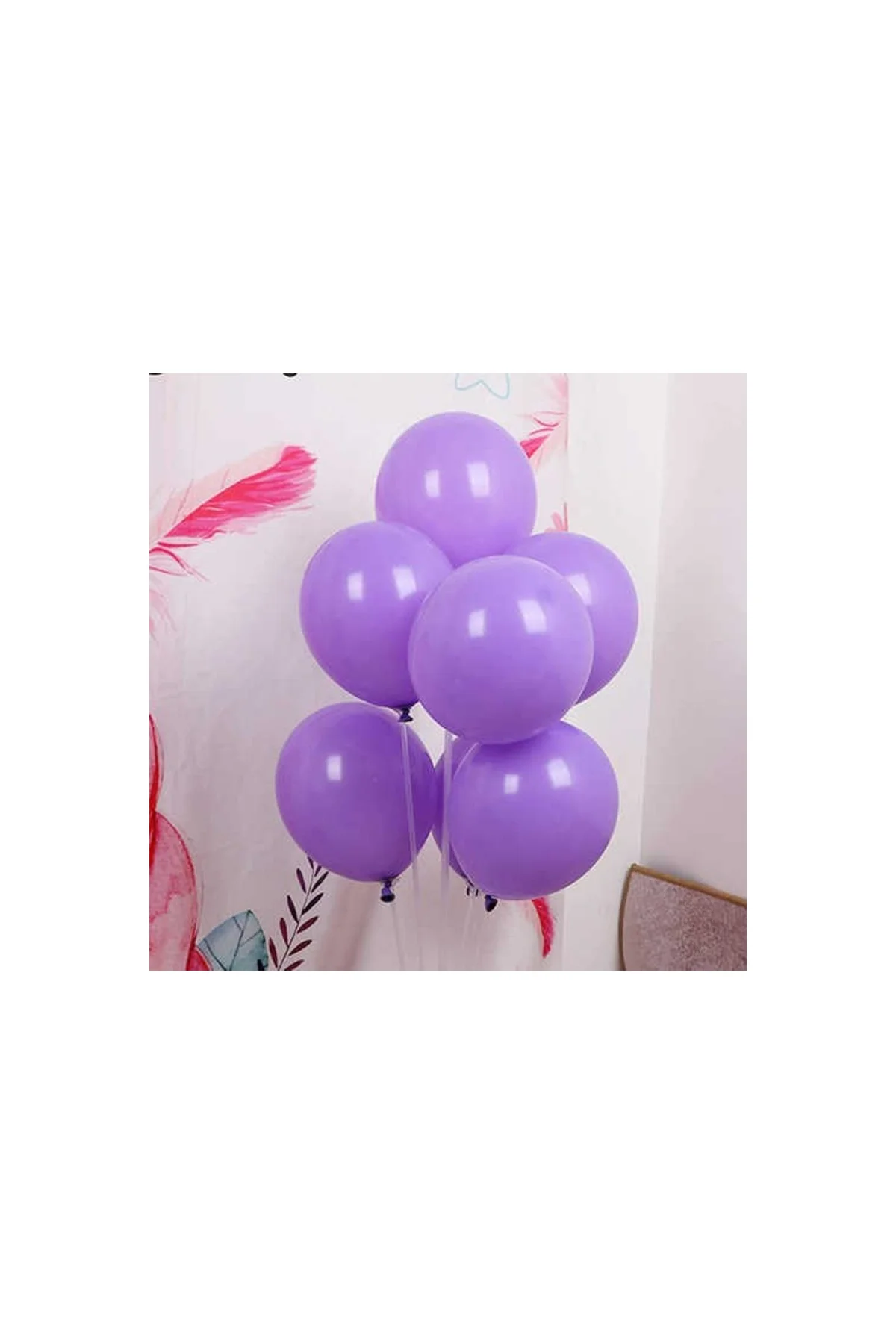 Mor Pastel Balon 20 Adet - PAZARIZ Görsel 3