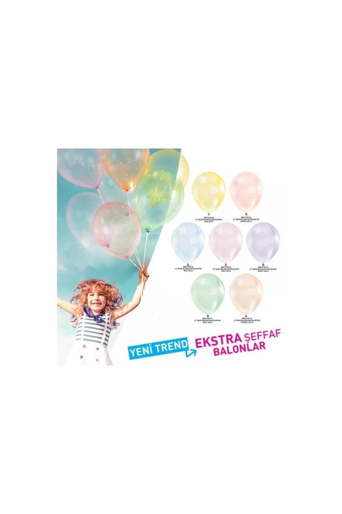 Balon Ekstra Şeffaf Karışık (10 Adet) - PAZARIZ Görsel 2