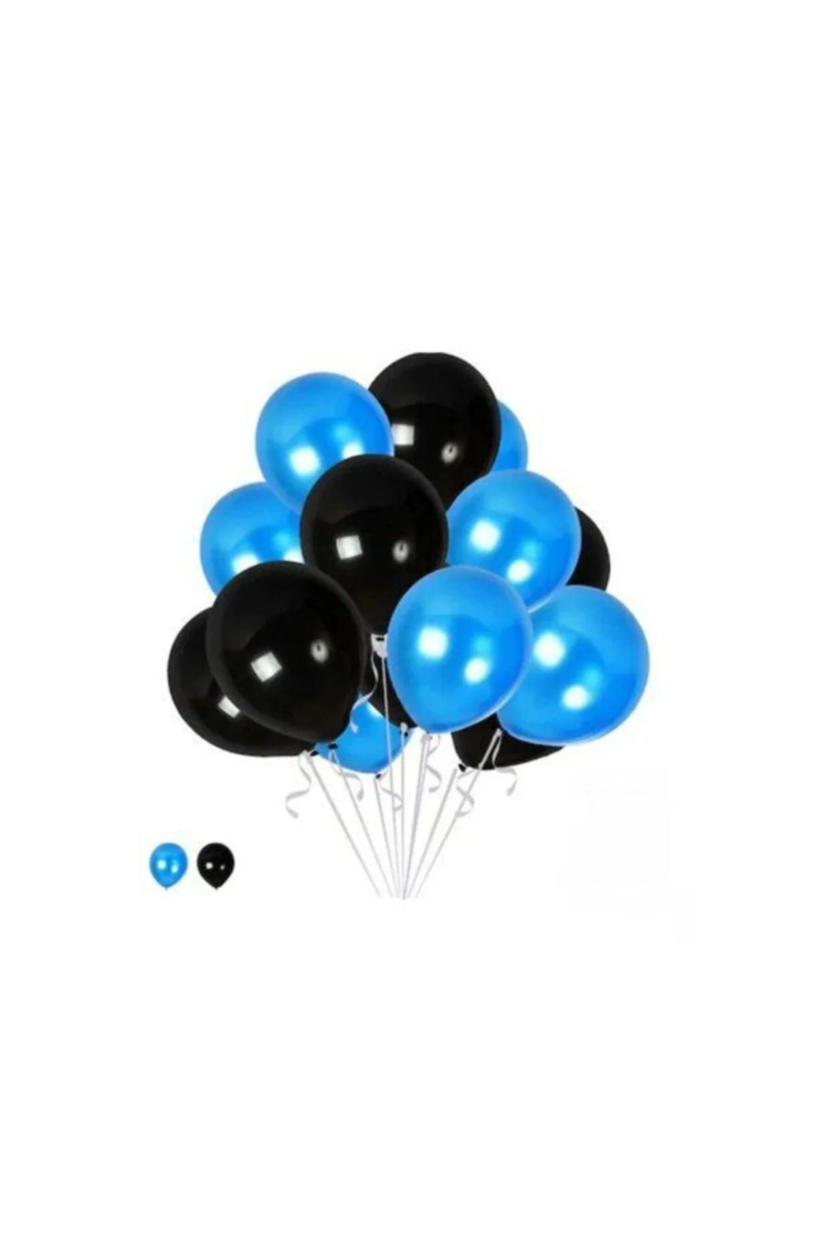 30 Adet Mavi ,siyah Balon-nişan-parti-düğün Balonu