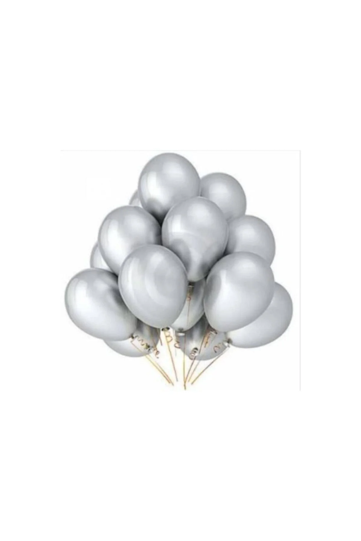 25 Ad Metalik Sedefli (şeker Pembe-gümüş Gri) Balon Helyumla Uçan - PAZARIZ Görsel 2