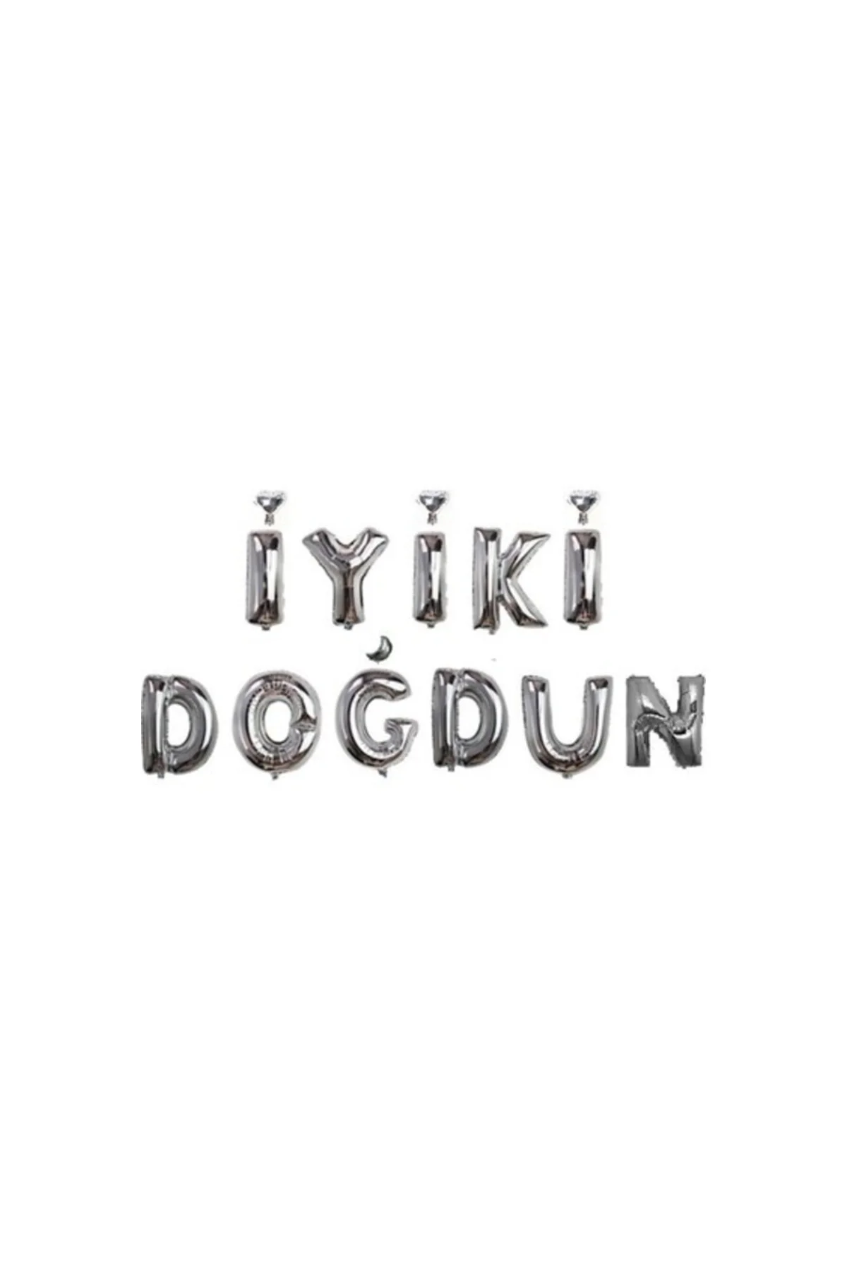 40 Cm. Iyiki Doğdun Gümüş Doğum Günü Folyo Balon Cin178