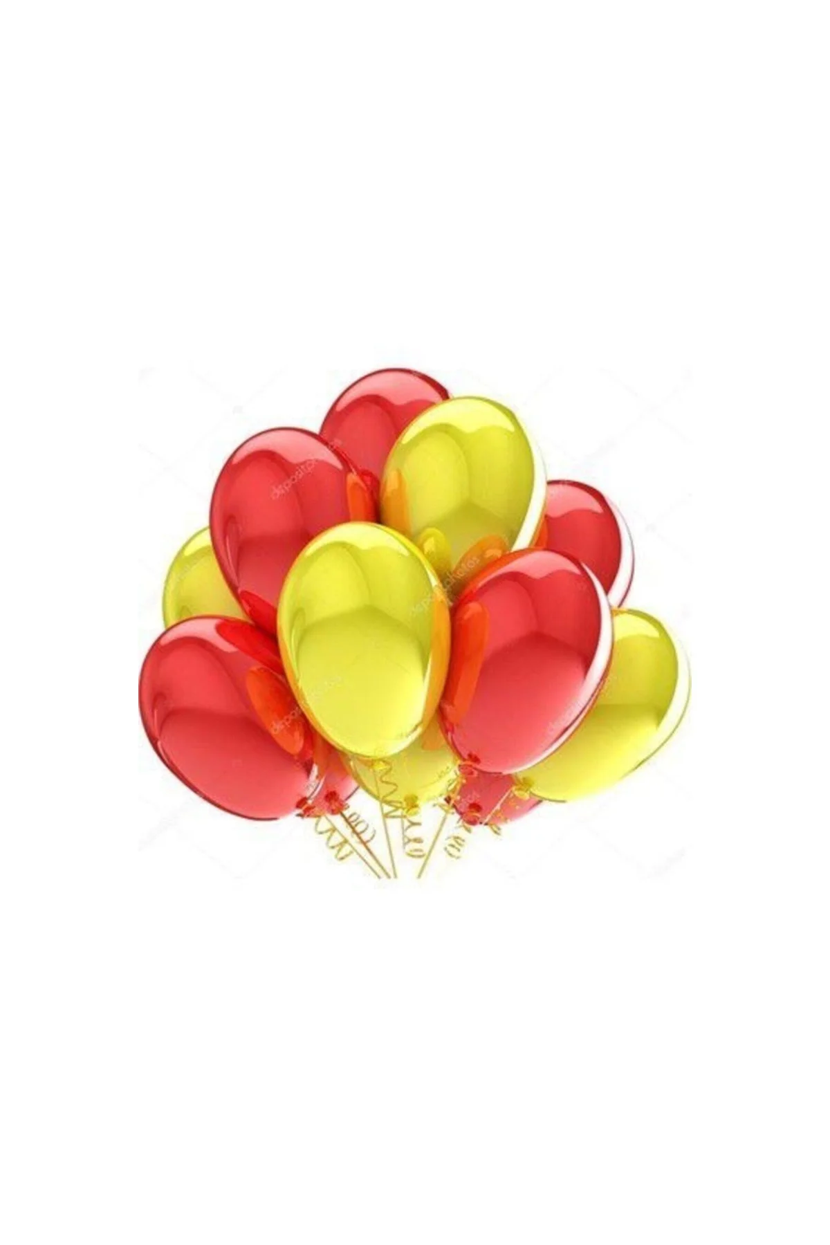 30 Adet Metalik Sarı, Kırmızı Balon Konsepti-uçan-güzel Balon
