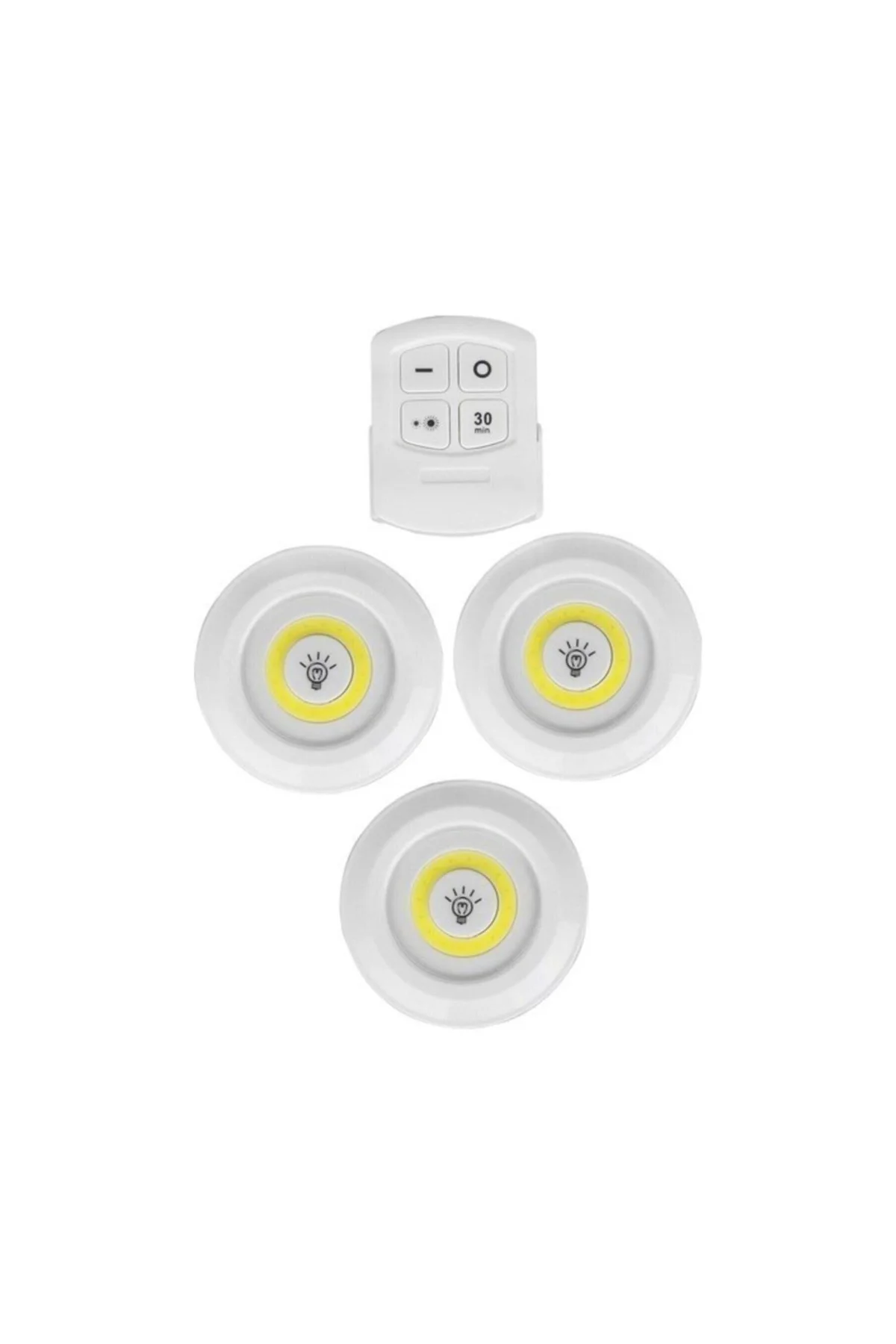 Uzaktan Kumandalı Pilli 3lü Spot Led Lamba Güçlü Beyaz Işık