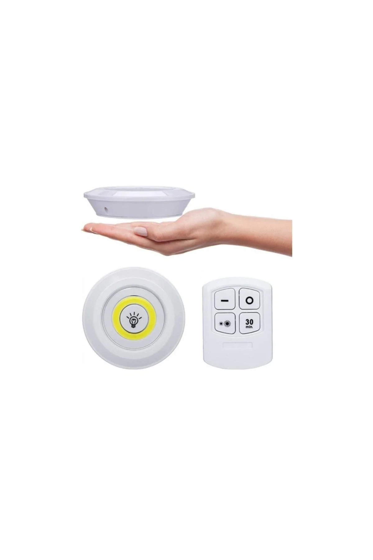 Uzaktan Kumandalı 3'lü Spot Led Lamba Kablosuz Pilli Işıldak