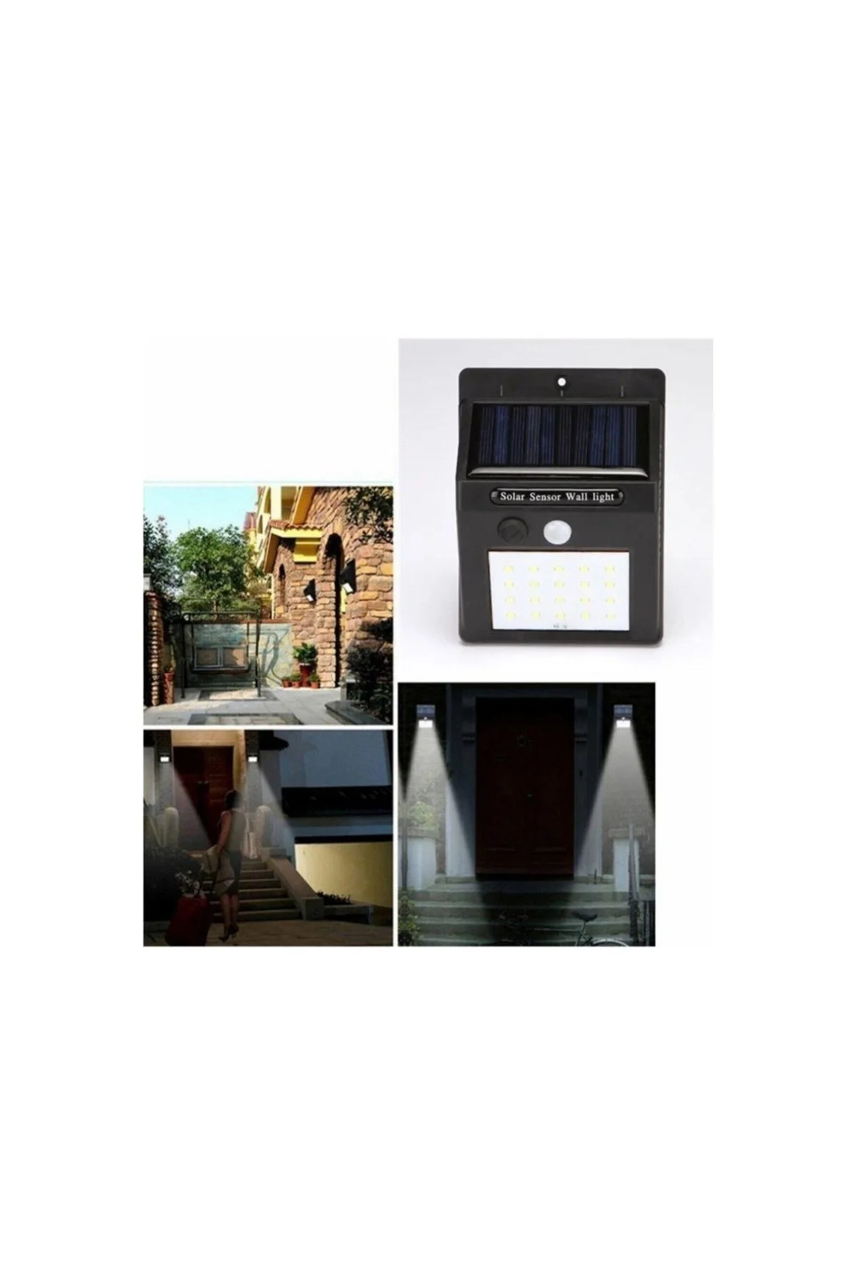 Fotoseli Led Lamba Işık Sensörlü Güneş Enerjili Solar Duvar Kapı Kamp Bahçe 2 Ad - PAZARIZ Görsel 3