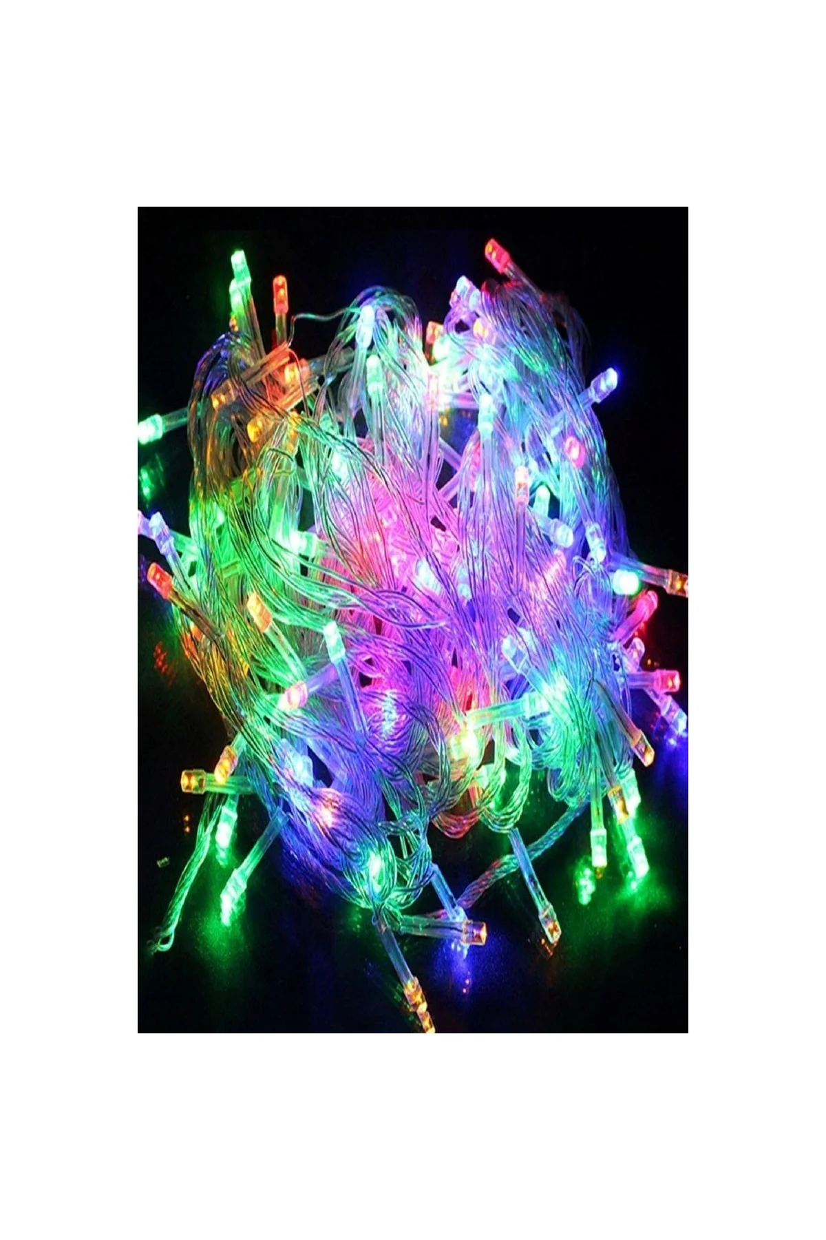 100 Ledli 8 Fonksiyonlu Karışık Renkli Led Peri Led Yılbaşı Kamp Parti Lambası - PAZARIZ Görsel 2