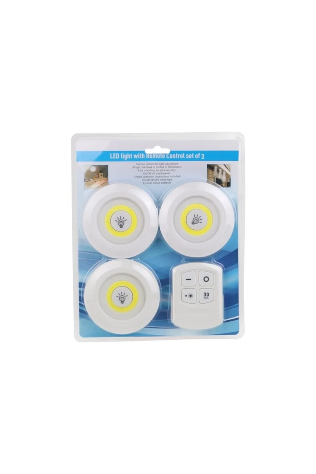 Uzaktan Kumandalı Led Lamba Seti 3 Adet Led Lamba