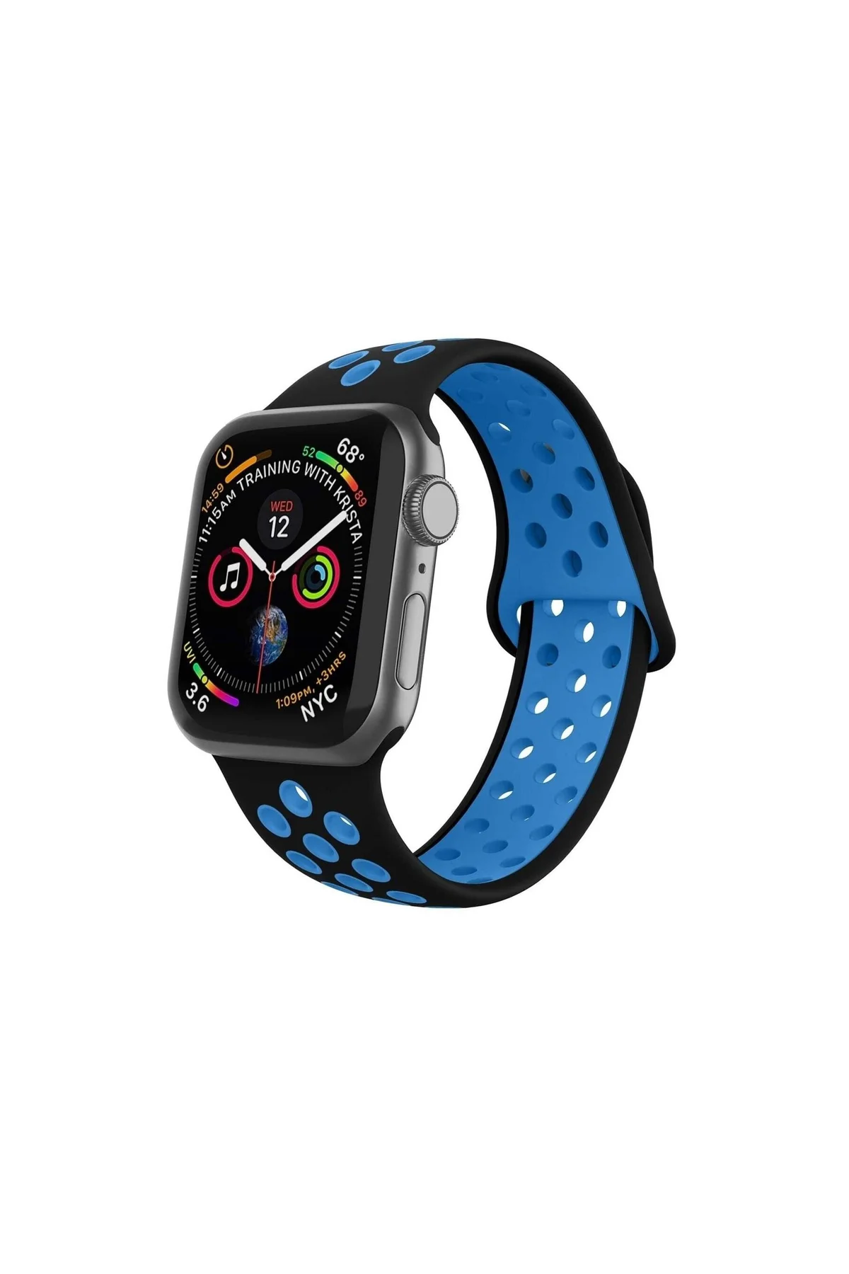 Apple Watch Uyumlusilikon Delikli Kordon Iwatch Uyumlukayış - 38mm/40mm - Mavi