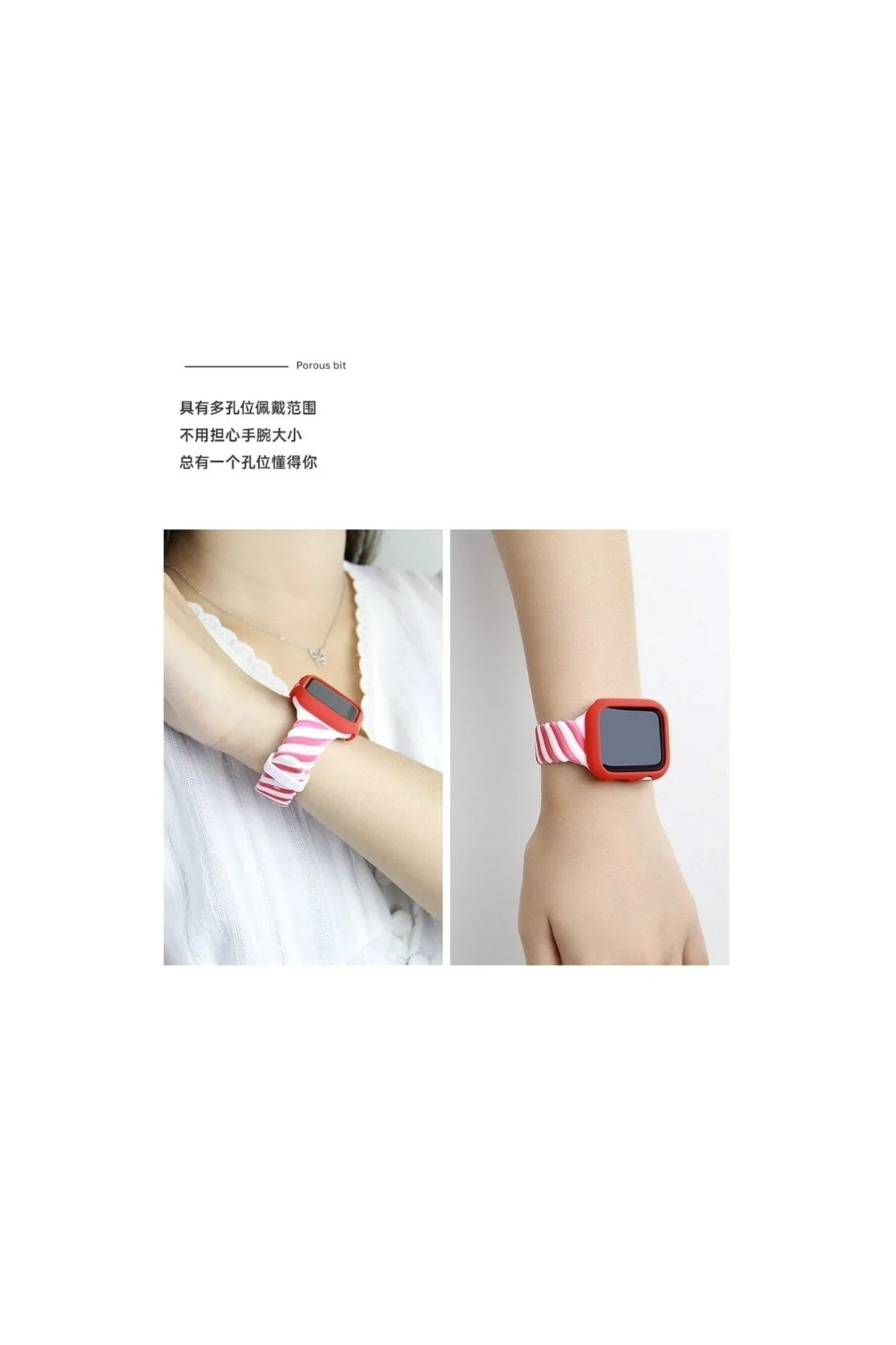 Apple Watch Uyumlu2 3 4 5 6 7 Se 38mm 40mm 41mm Spor Renkli Örgü Silikon Kayış Kordon - PAZARIZ Görsel 4