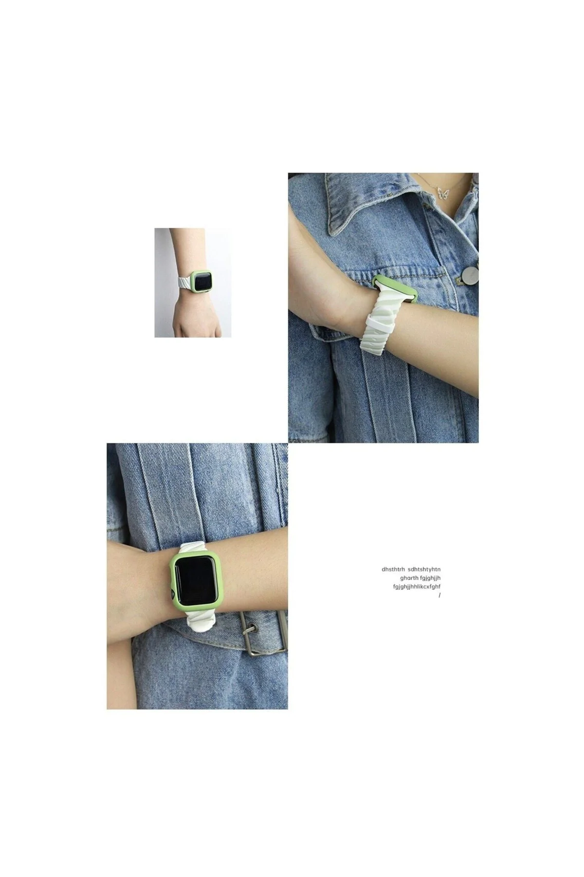 Apple Watch Uyumlu2 3 4 5 6 7 Se 38mm 40mm 41mm Spor Renkli Örgü Silikon Kayış Kordon - PAZARIZ Görsel 2