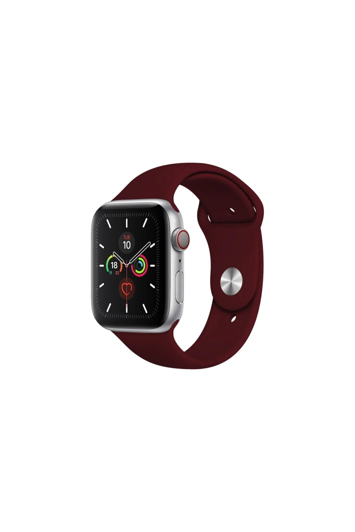 Apple Watch Uyumlu Kordon 2 3 4 5 6 Se Seri 38 Mm Ve 40 Mm Silikon Kordon Kayış - Bordo