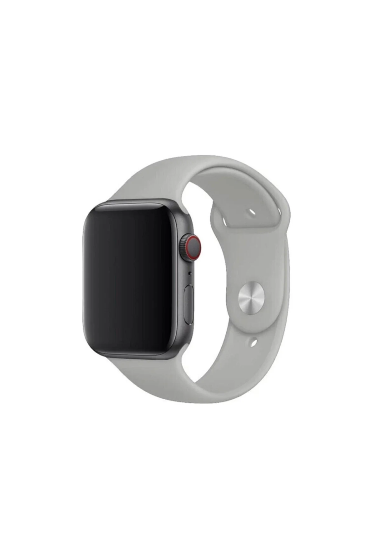 Gri Apple Watch Uyumlu Spor Kordon Silikon Kayış 38 - 40 mm
