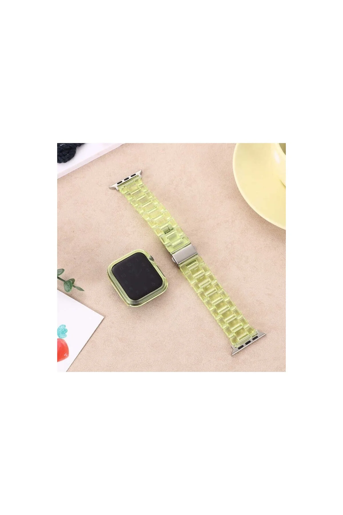Apple Watch Uyumlu38mm 40mm 41mm 1/2/3/4/5/6/se/7/8 Kordon Şeffaf Polikarbon Kordon - PAZARIZ Görsel 4