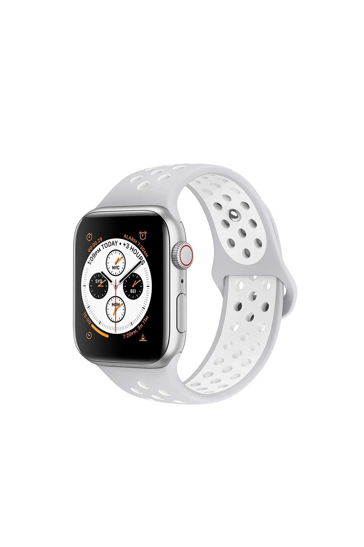 Watch Uyumlu Silikon Kordon Uyumlu Kayış Seri 7 - 6 - Se - 5 - 4 - 3 - 2 - 1 42mm/44mm Gri