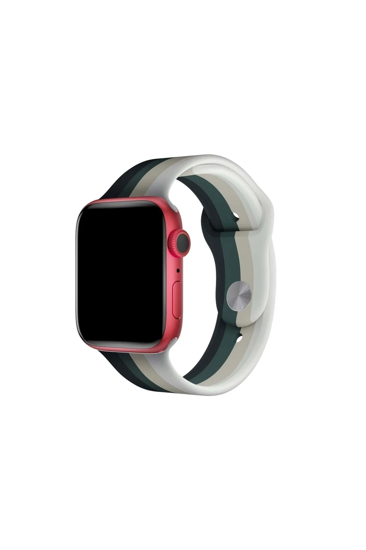 Apple Watch Uyumlu42 - 44 - 45mm Silikon Spor Kordon Rainbow - PAZARIZ Görsel 5