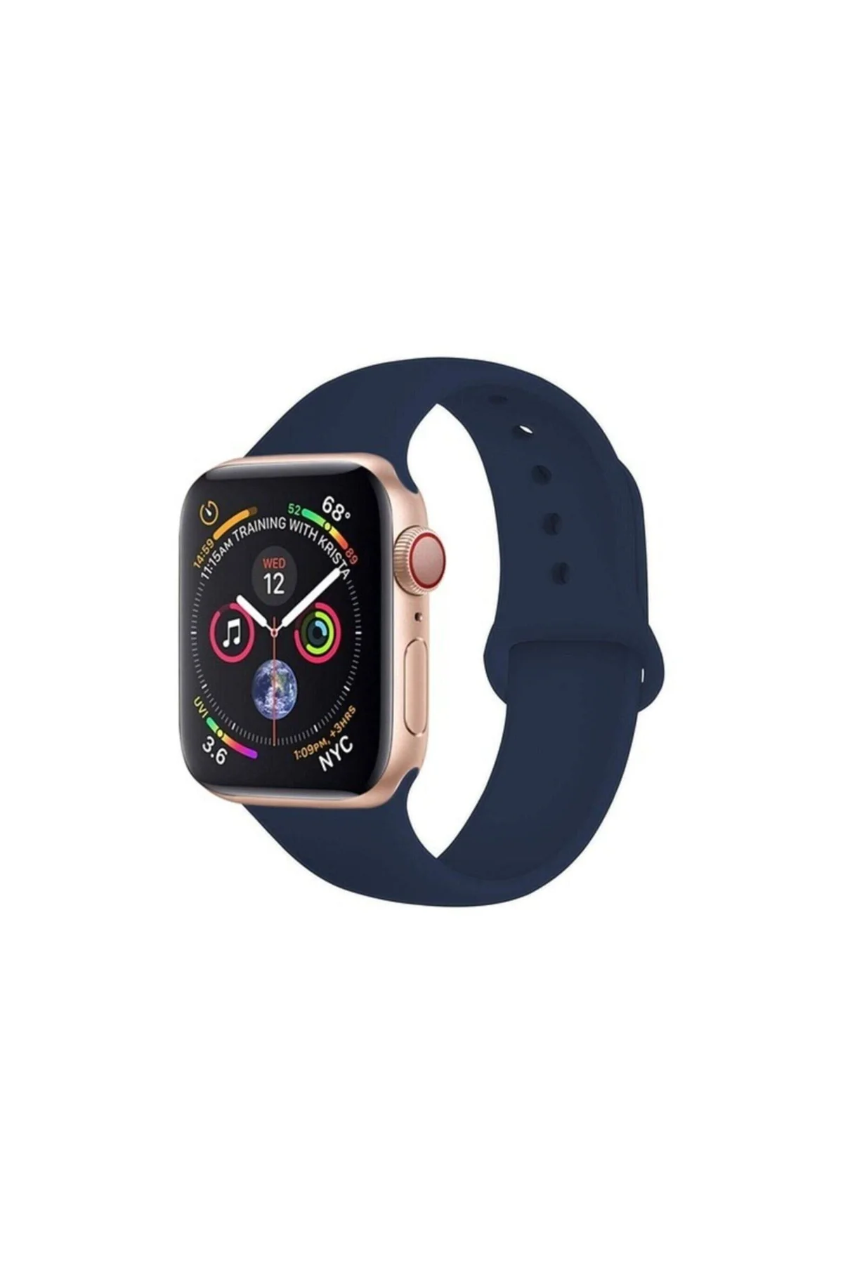 Apple Watch Uyumlu 38 - 40 Mm Spor Kordon Silikon Kayış Lacivert