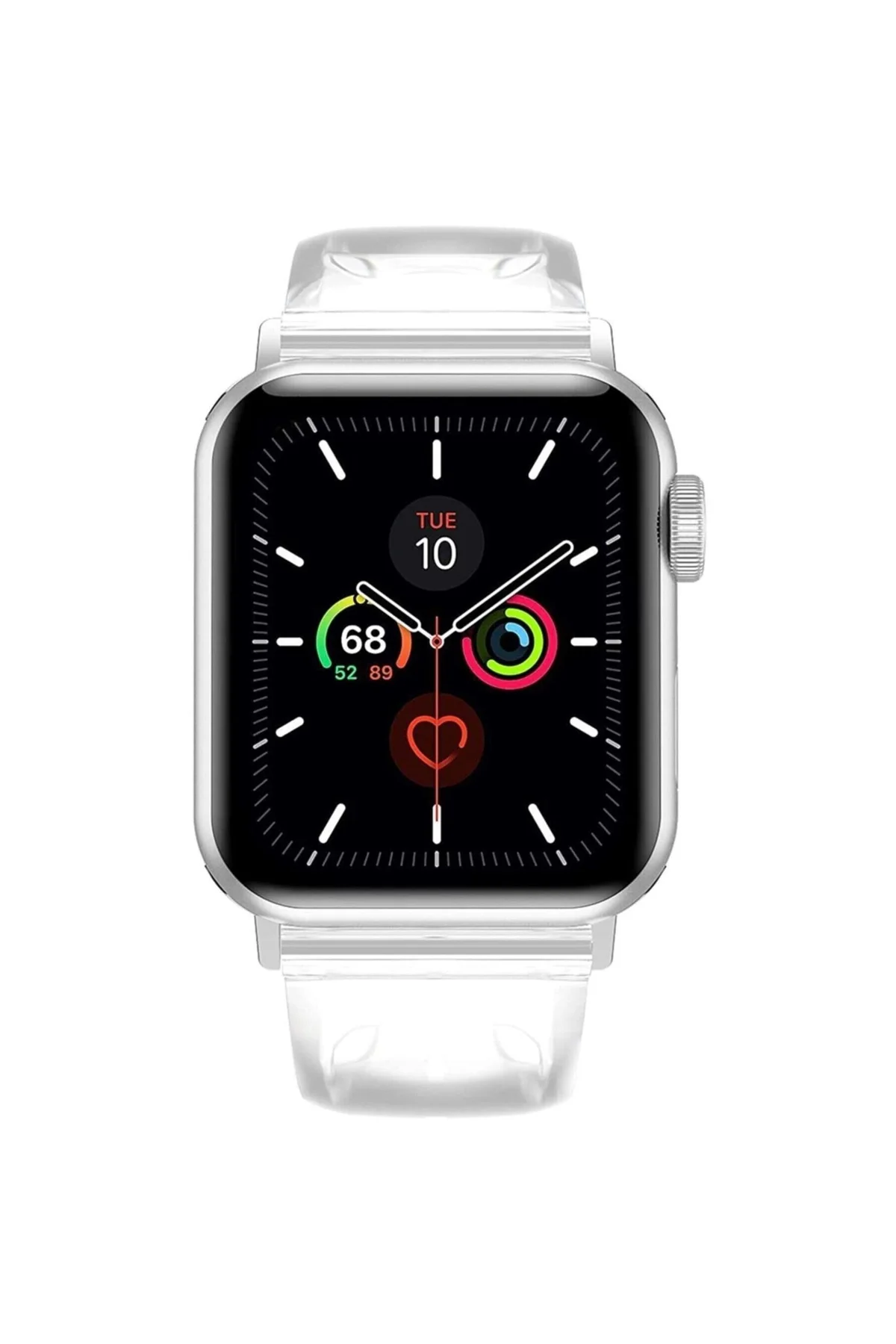 Apple Watch Uyumlu1 2 3 4 5 6 7 Se 38mm 40mm 41mm Klasik Silikon Kordon Kayış Şeffaf - PAZARIZ Görsel 2