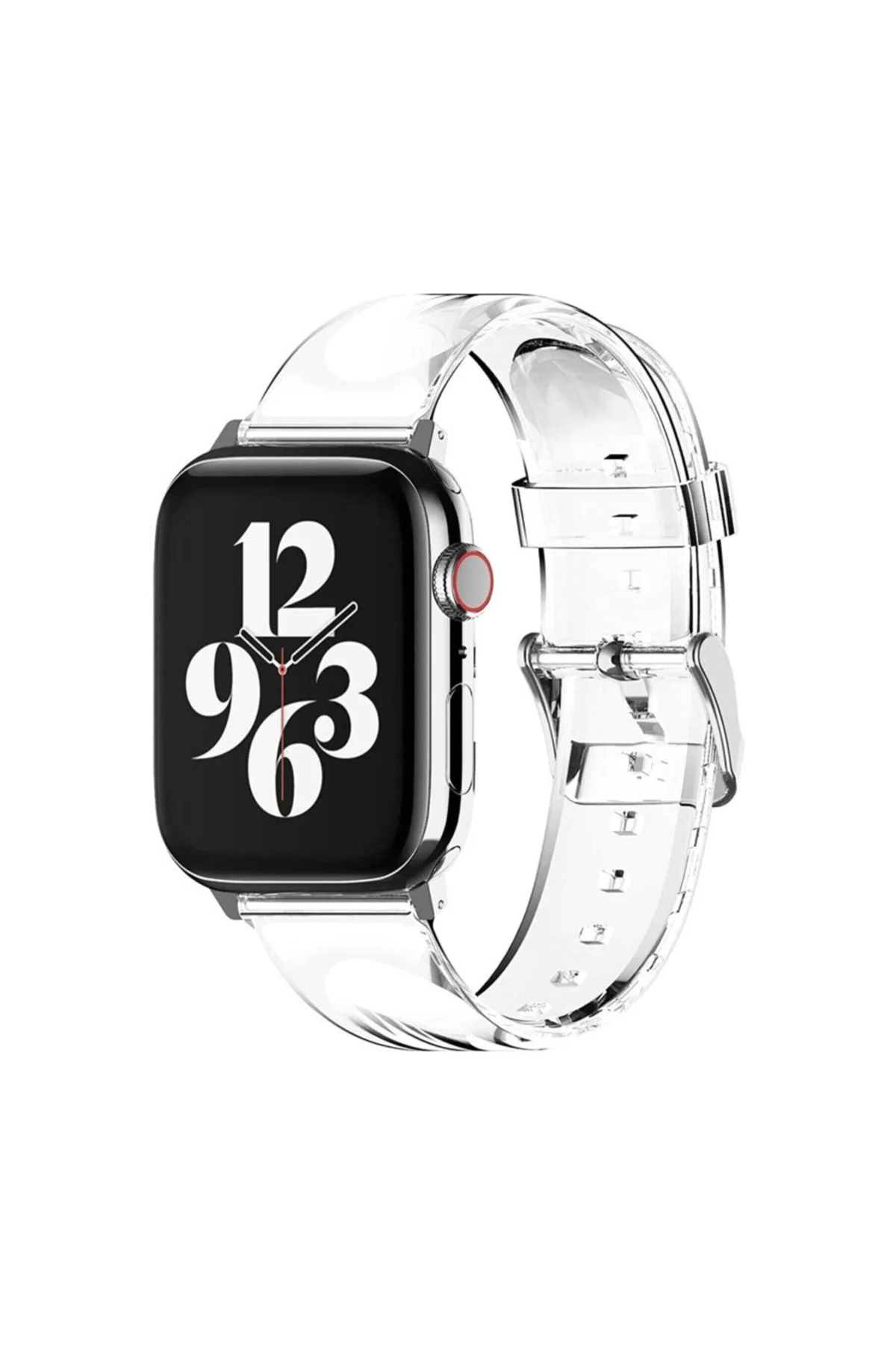 Apple Watch Uyumlu1 2 3 4 5 6 7 Se 38mm 40mm 41mm Klasik Silikon Kordon Kayış Şeffaf