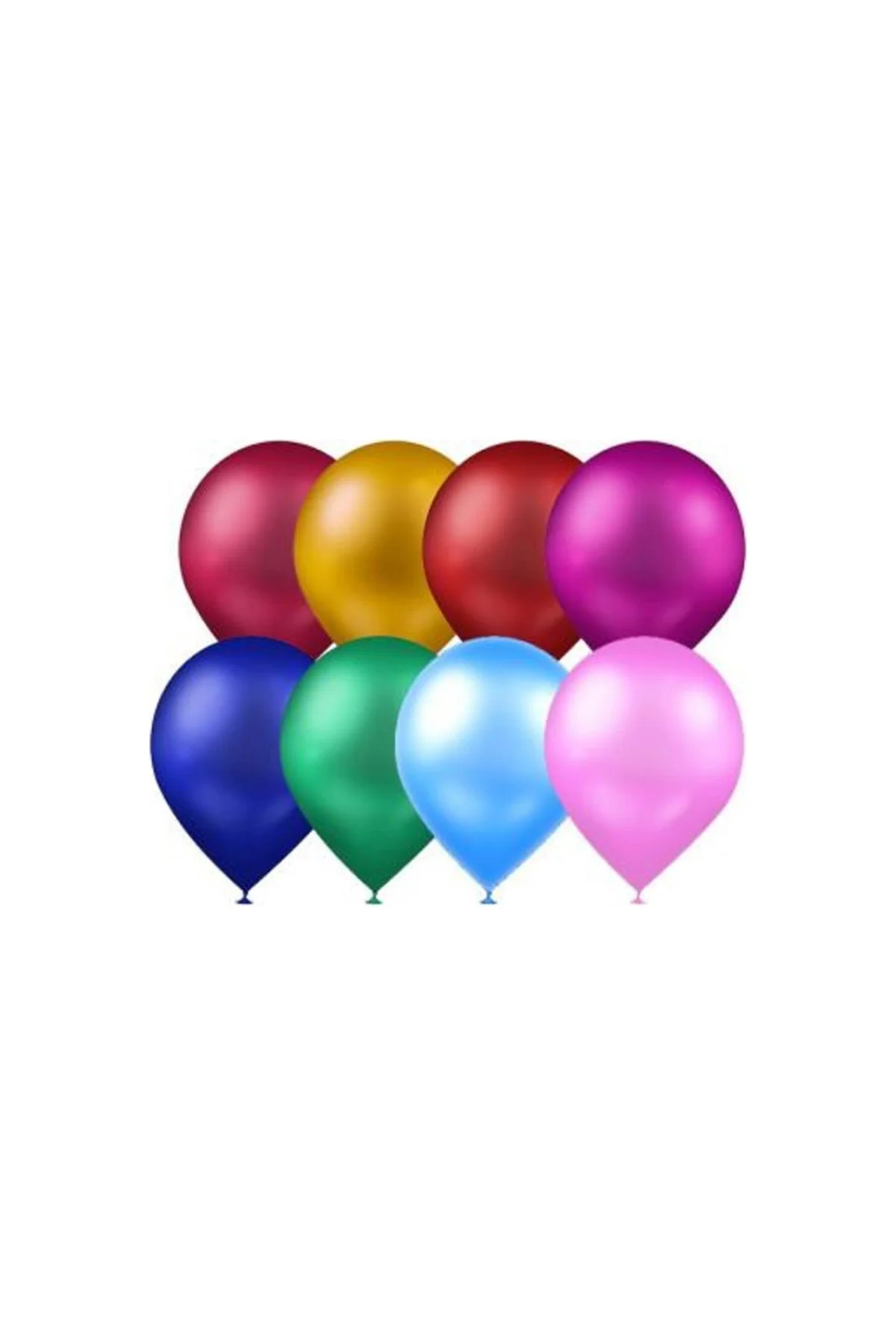 Atom Balon Atom Balon Metalik Karışık Renkli Balon 12 Inç 100 Adet