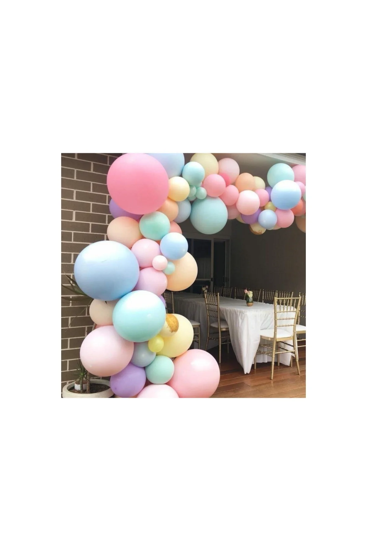 Makaron Zincir Balon Seti Hazır Zincir Balon Aparat + Balon + 100 Makaron Balon - PAZARIZ Görsel 2