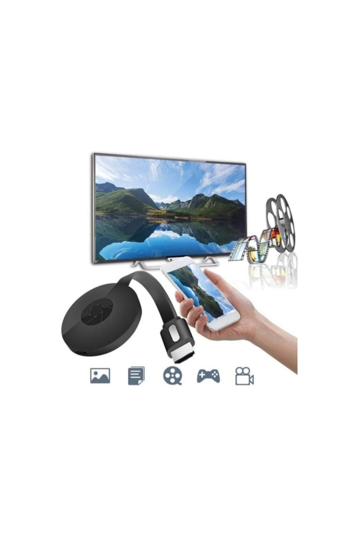 Google Yeni Chromecast 2 Siyah Görüntü, Ses Aktarıcı Tr06 - PAZARIZ Görsel 2