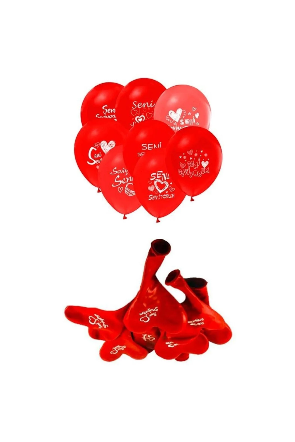 Seni Seviyorum Yazılı 40 Lı Kalp Balon - PAZARIZ Görsel 2