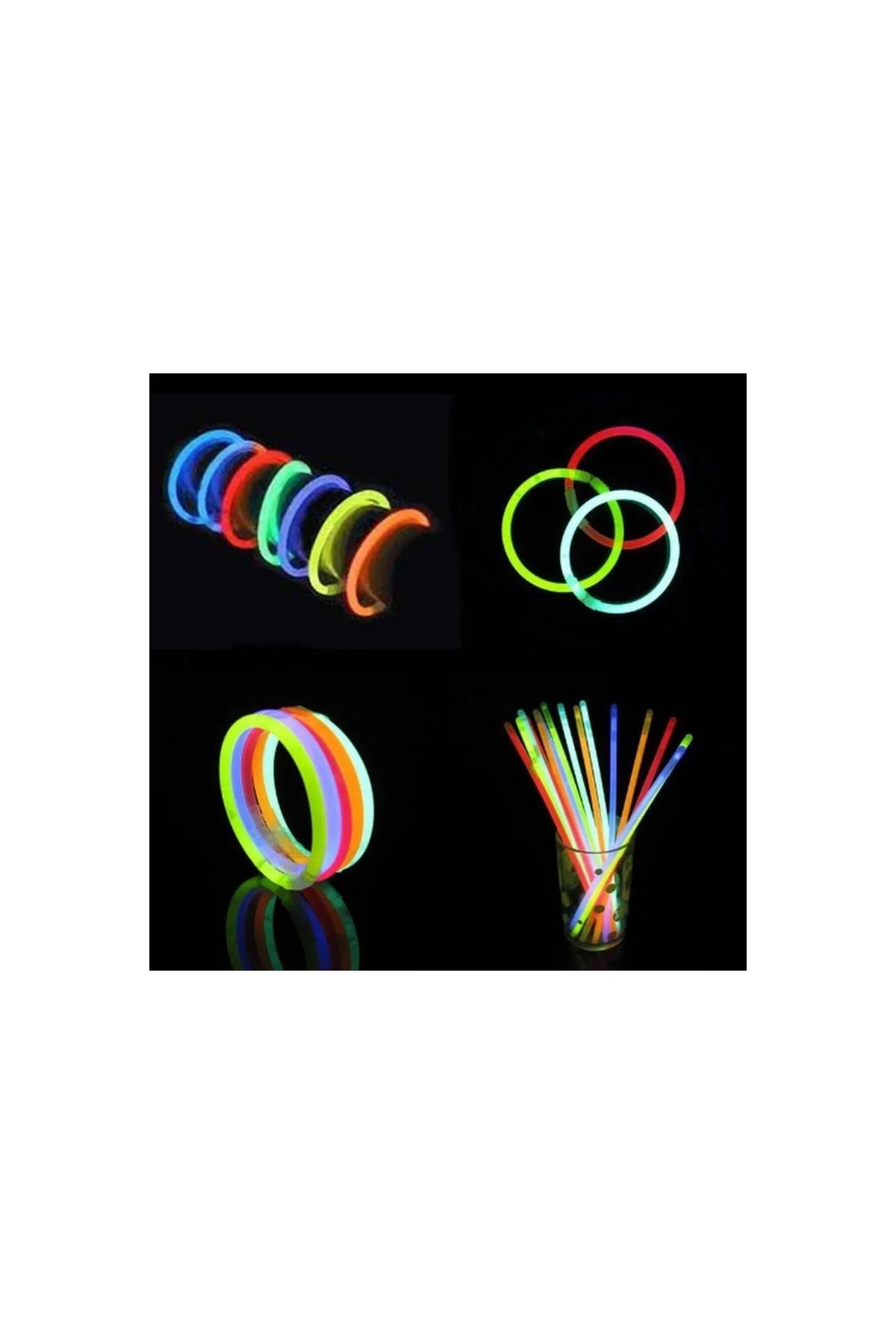 Glow Stick Fosforlu Neon Çubuk Bileklik Parti Konser Bilekliği 20 Adet - PAZARIZ Görsel 2