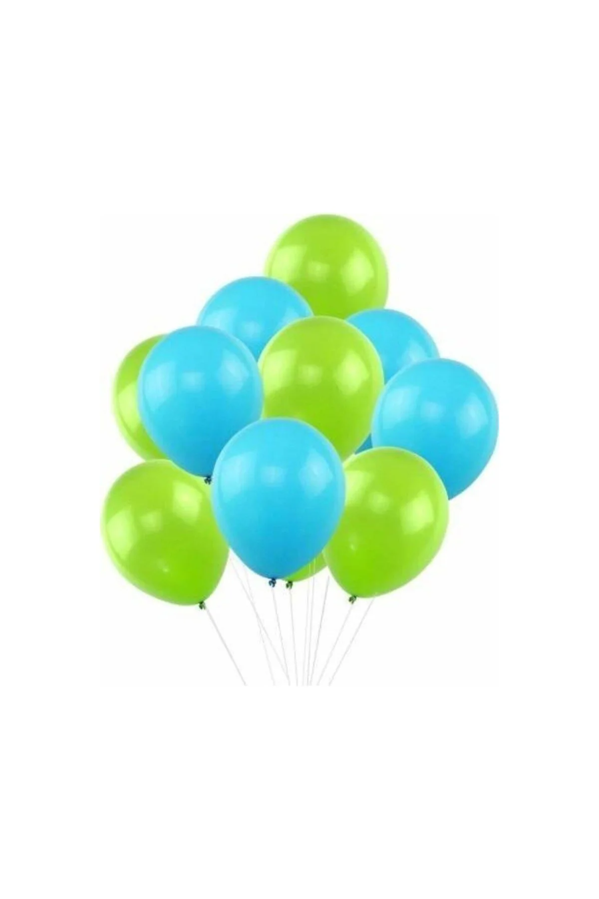 Balon Metalik Sedefli Kaliteli Balon 50 Mavi 50 Fıstık Yeşili 100 Adet