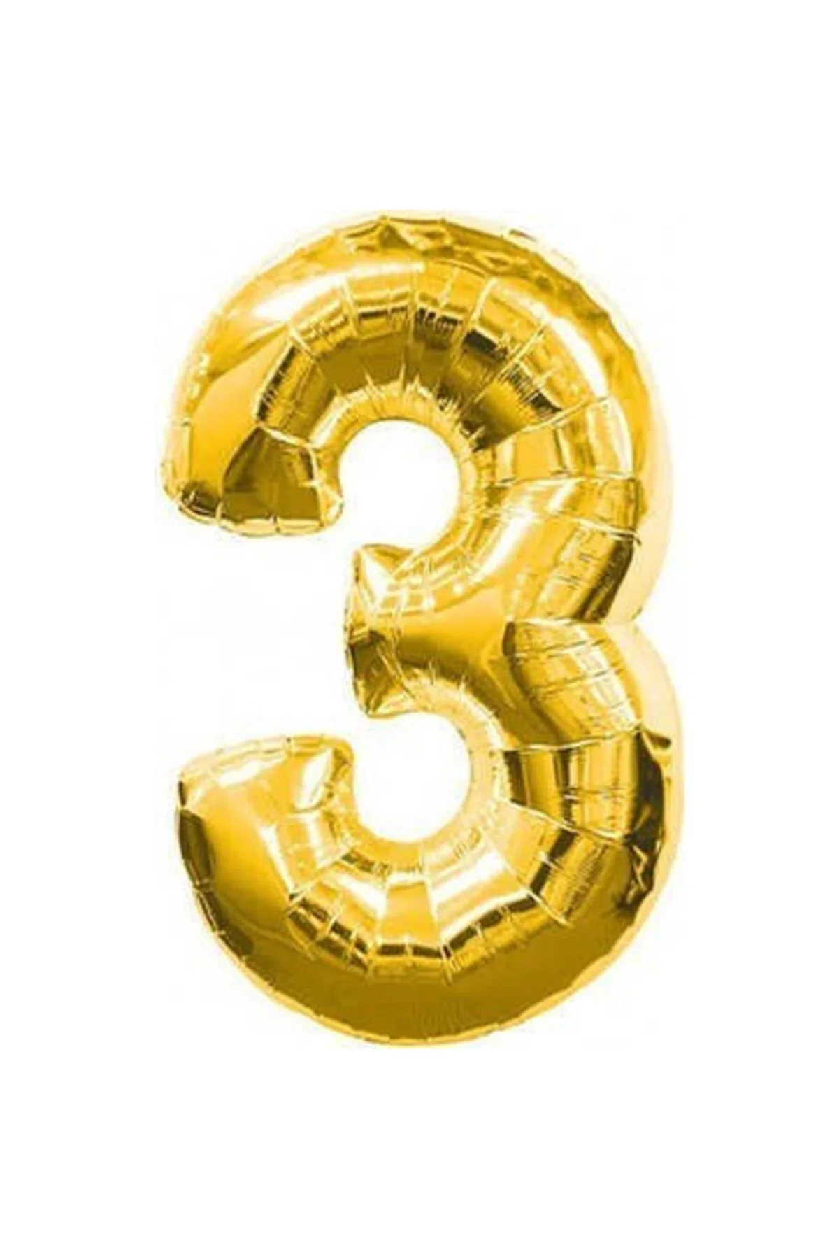 Gold Folyo Balon Sayılı Helyum Balon 100 Cm Dev Boy 3