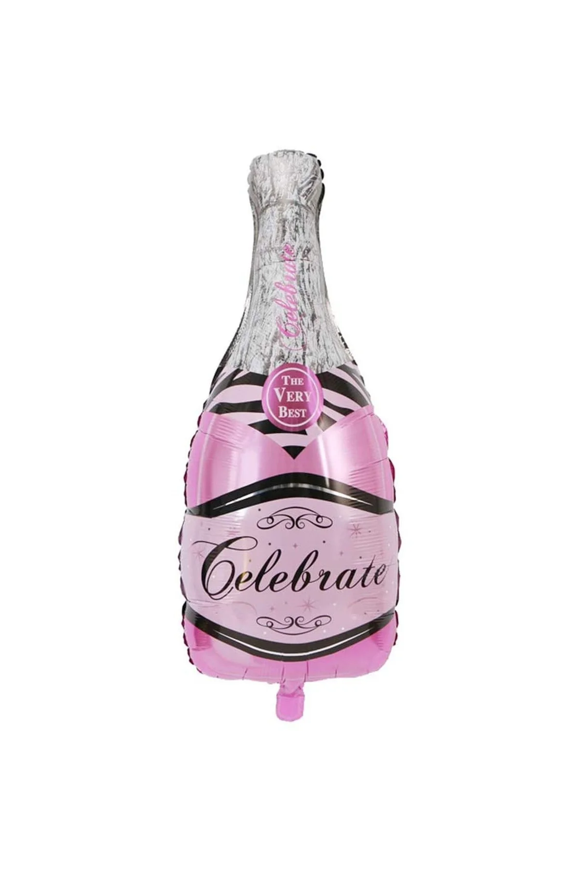 Şişe Kokteyl Şişesi Şekilli Folyo Balon Pembe 49x100 Cm
