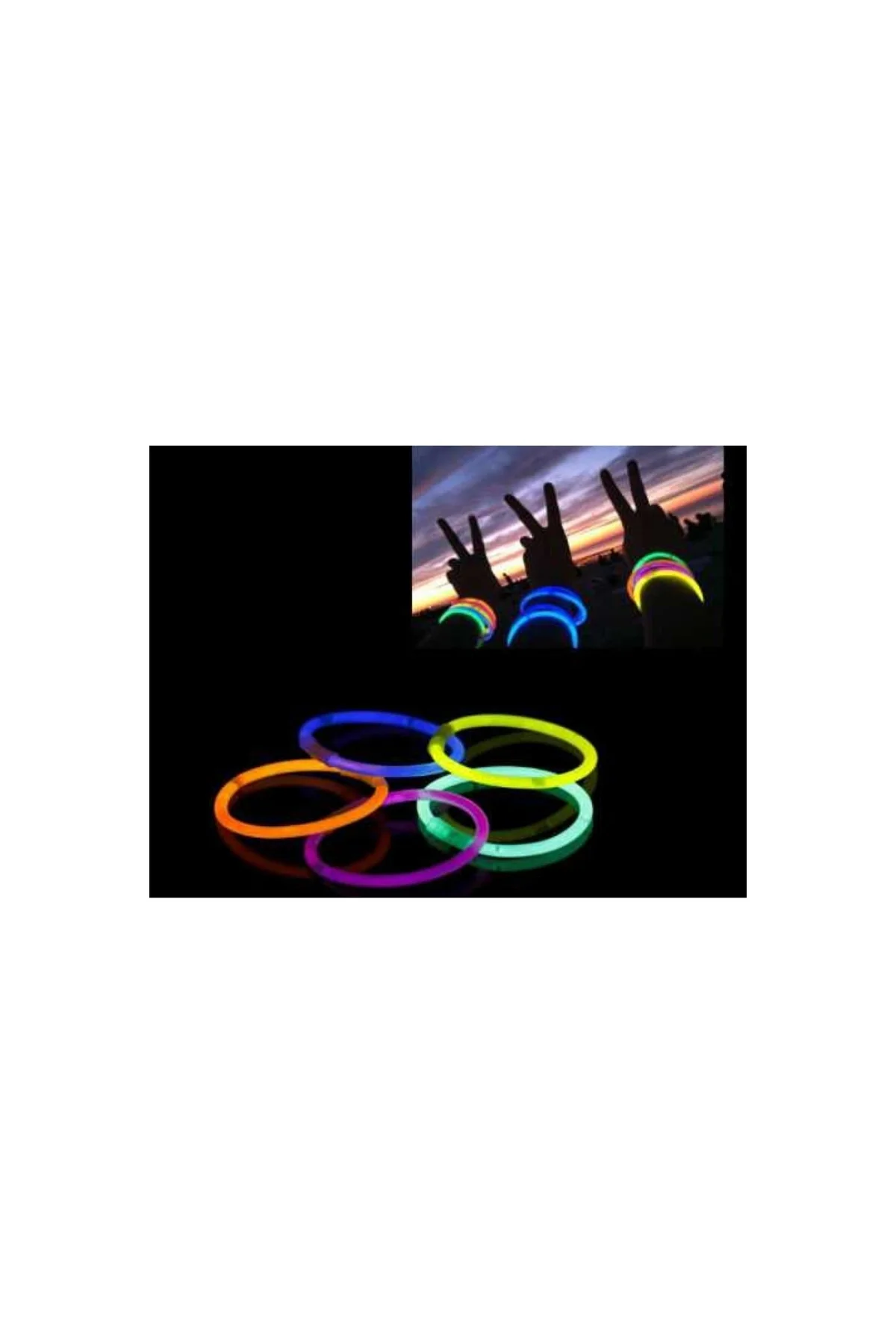 10 Pk Glow Stick Bracelet Fosforlu Kırılan Çubuk Bileklik