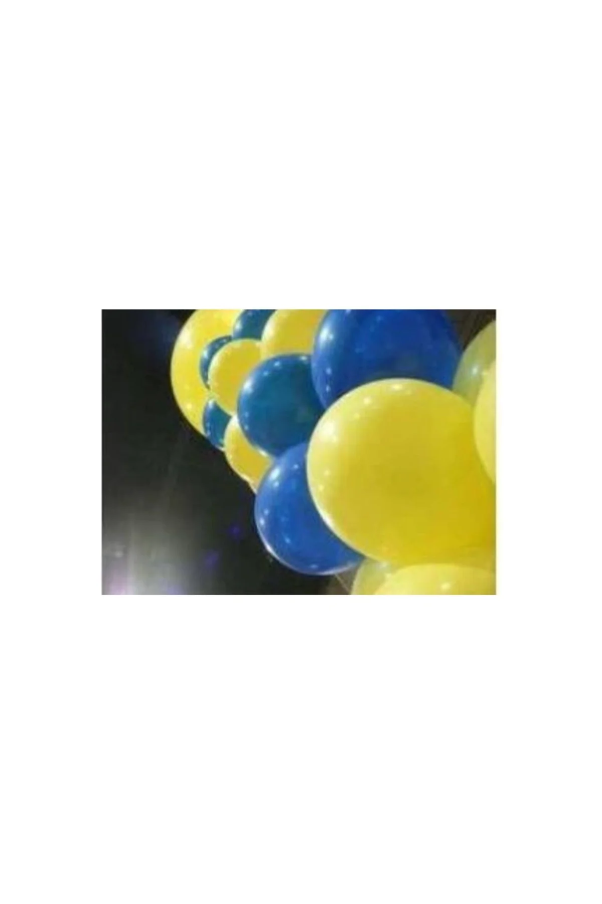 100 Adet Metalik Sedefli Sarı Lacivert Karışık Balon