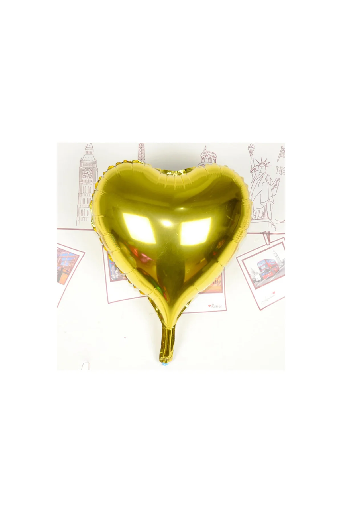 Kalp Uçan Balon Folyo Sarı 80 cm 32 inç
